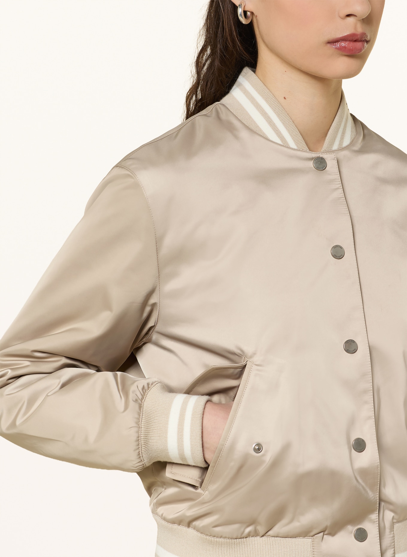 Mackage College-Jacke JUNIPER: BEIGE / WEISS