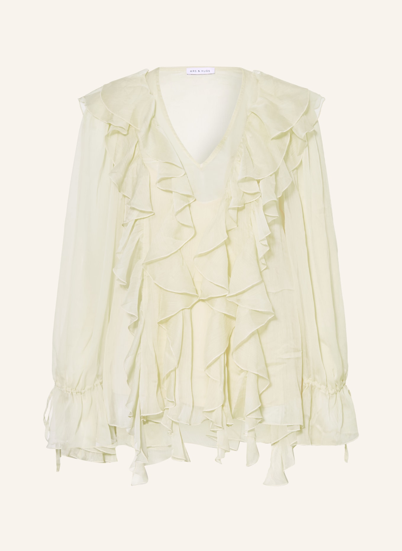 MRS & HUGS Chemisier à volants: CRÈME