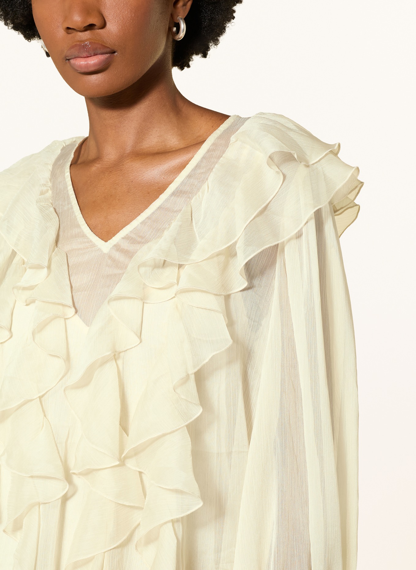 MRS & HUGS Chemisier à volants: CRÈME