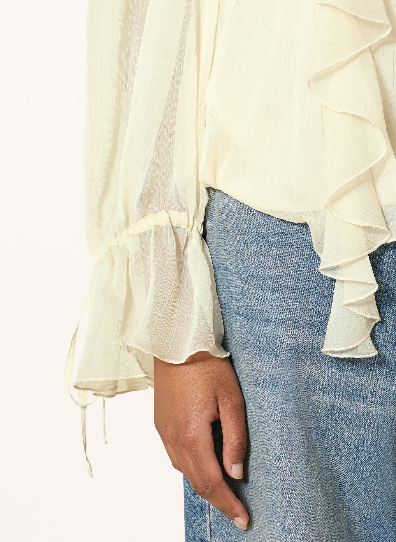MRS & HUGS Chemisier à volants: CRÈME