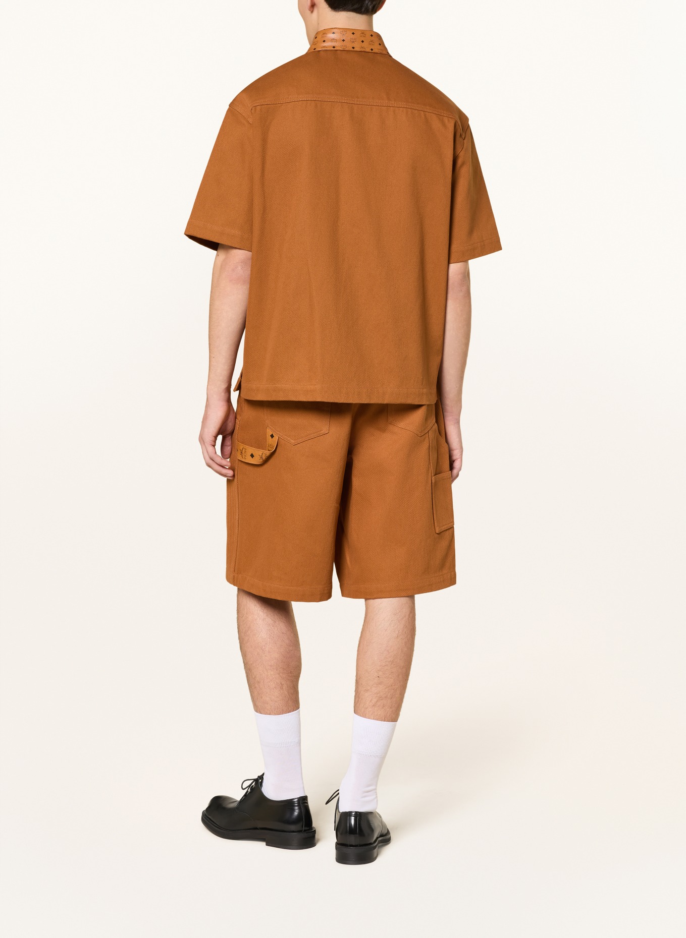 MCM Overhemd met korte mouwen, Comfort Fit: COGNAC / ZWART