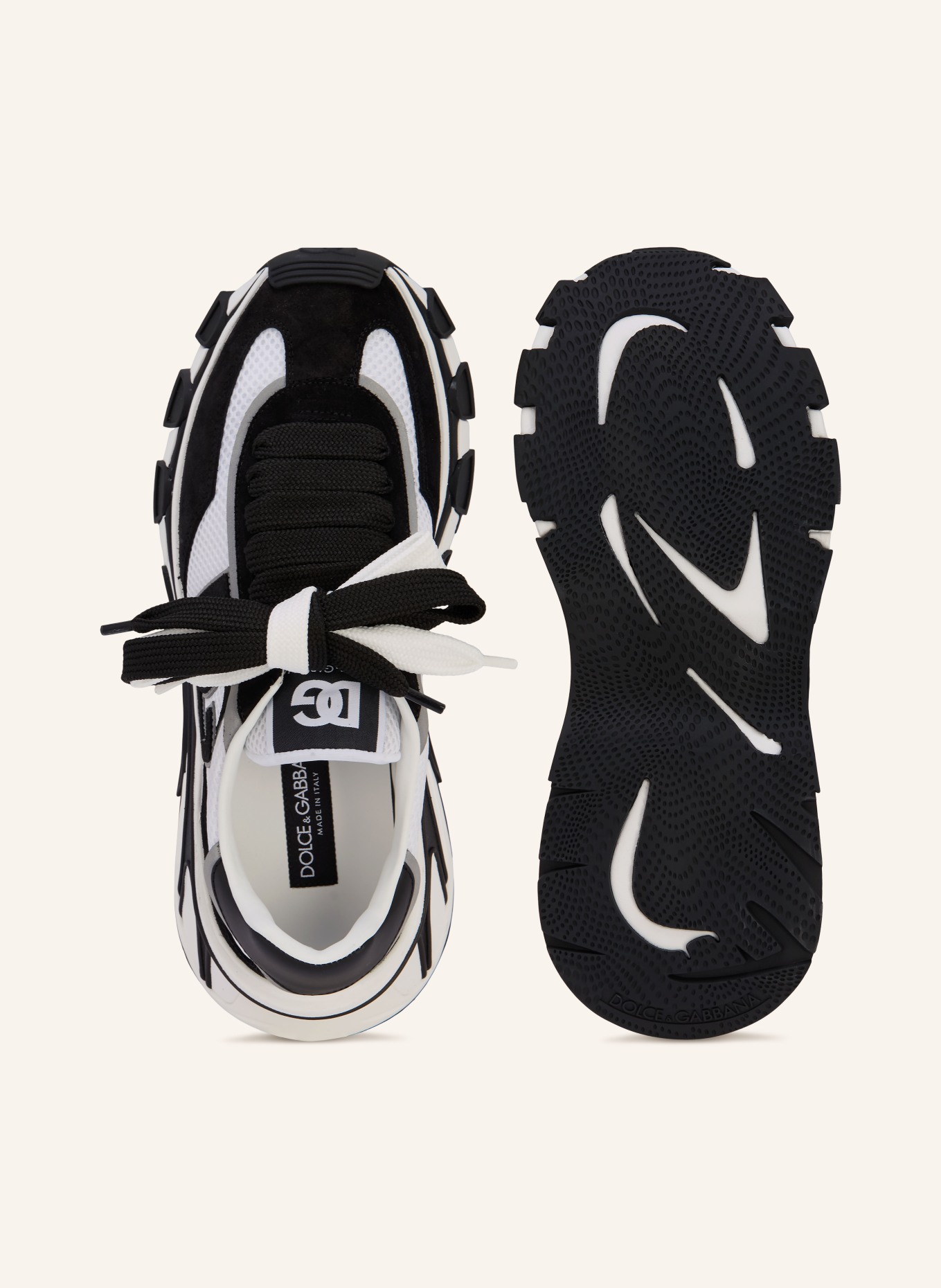 DOLCE & GABBANA trampki: CZARNY / BIAŁY