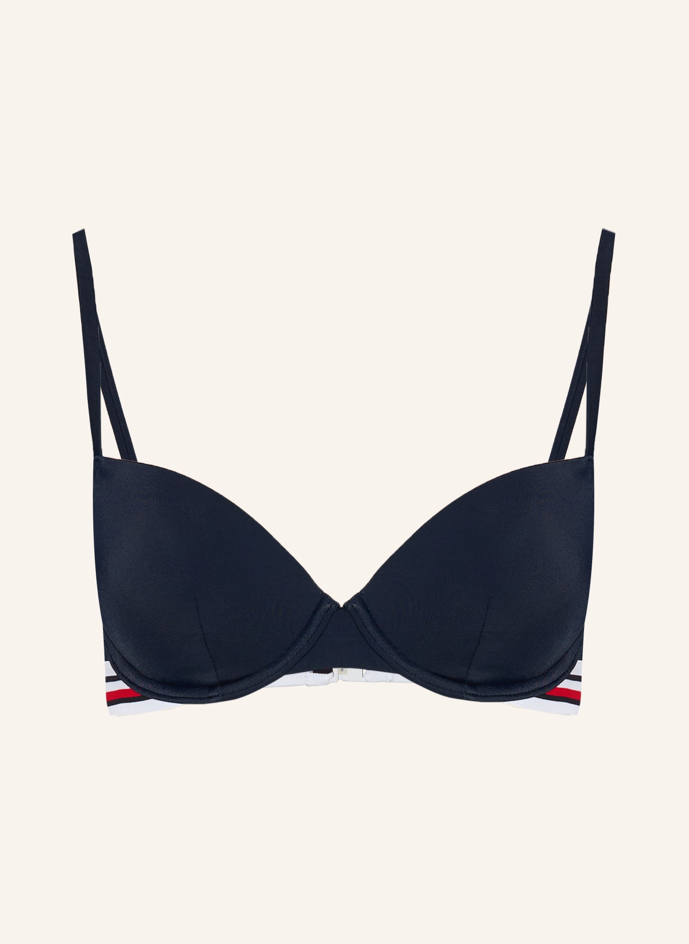 TOMMY HILFIGER Push-up-Bikini-Top: DUNKELBLAU / ROT / WEISS