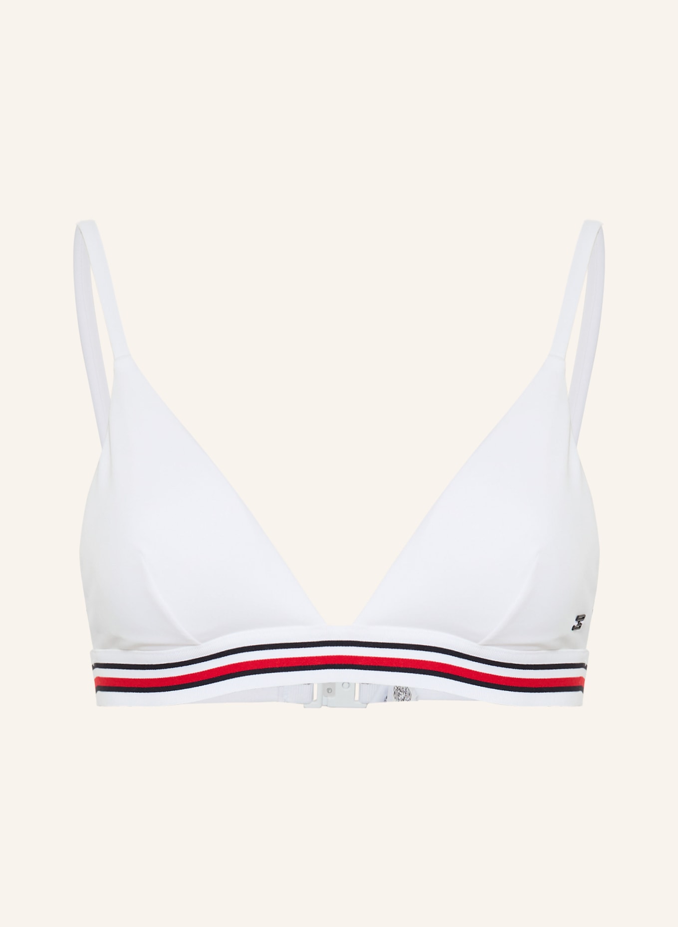 TOMMY HILFIGER Triangel-Bikini-Top: WEISS / ROT / DUNKELBLAU