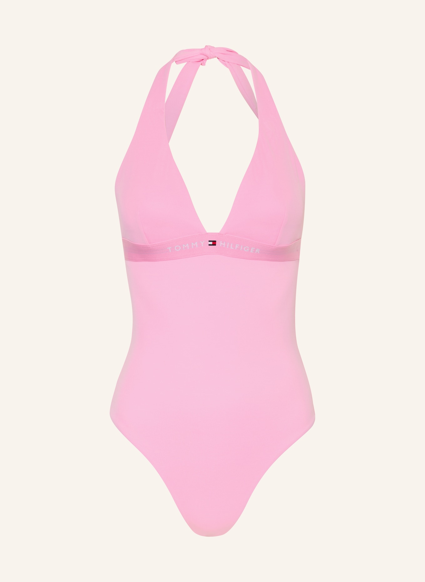 TOMMY HILFIGER Strój kąpielowy z wiązaniem na szyi: RÓŻOWY