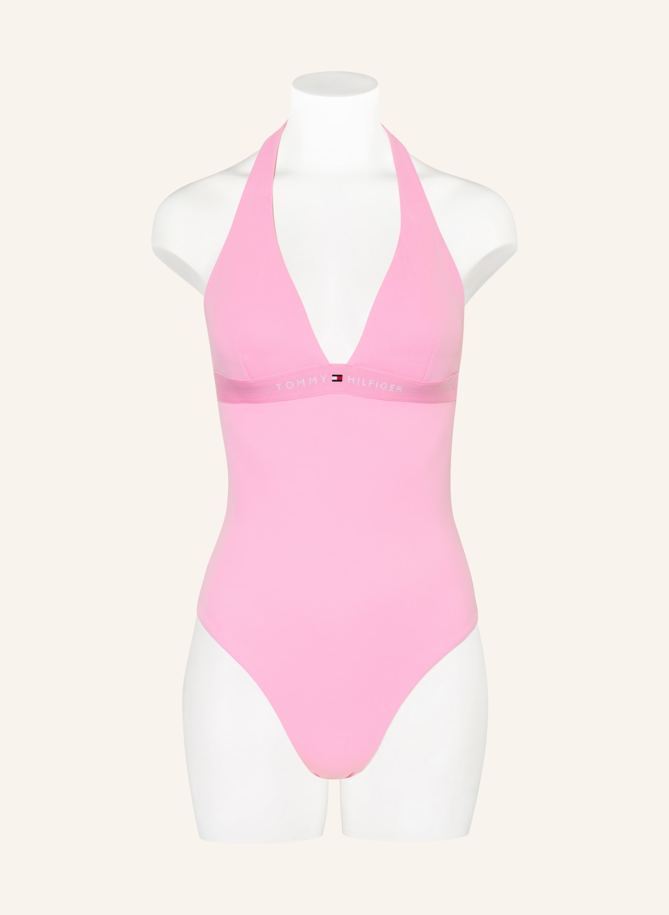 TOMMY HILFIGER Strój kąpielowy z wiązaniem na szyi: RÓŻOWY