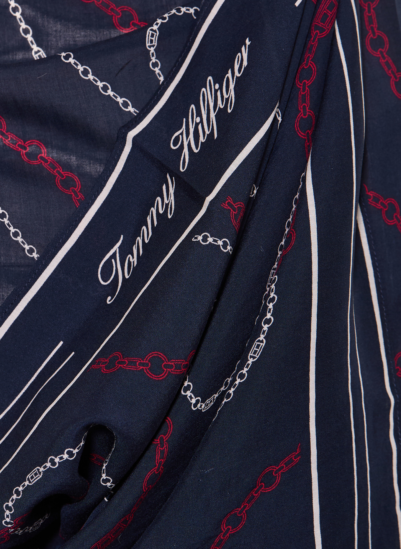 TOMMY HILFIGER Pareo: DUNKELBLAU / DUNKELROT / WEISS