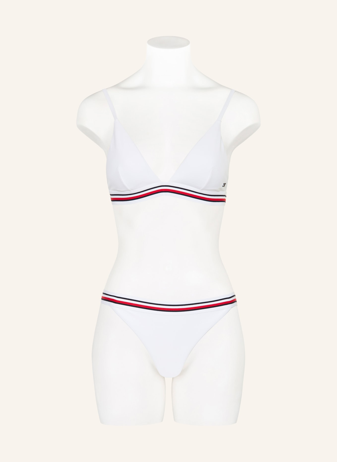 TOMMY HILFIGER Bas de bikini basique: BLANC / ROUGE / BLEU FONCÉ