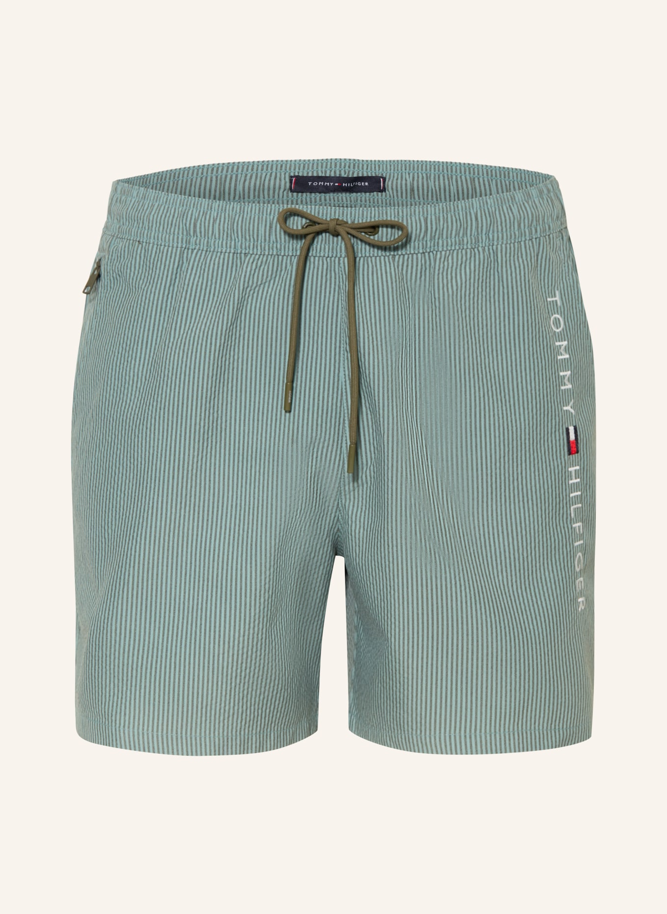 TOMMY HILFIGER short de bain: VERT / BLANC