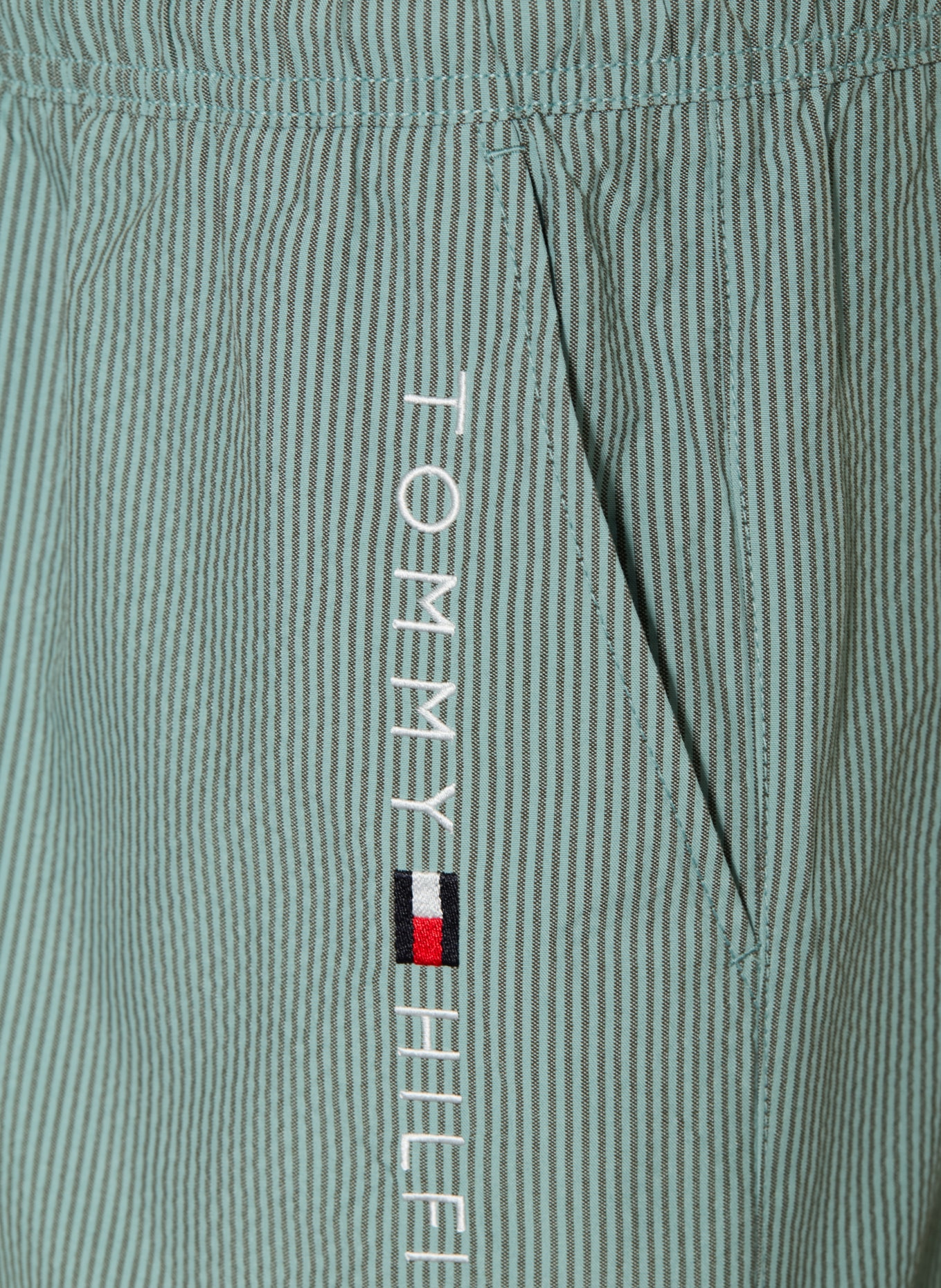 TOMMY HILFIGER short de bain: VERT / BLANC