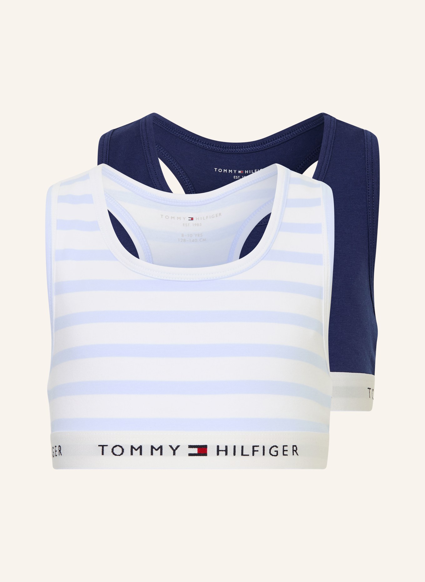 TOMMY HILFIGER Lot de 2 bustiers: BLEU FONCÉ / BLEU CLAIR / BLANC