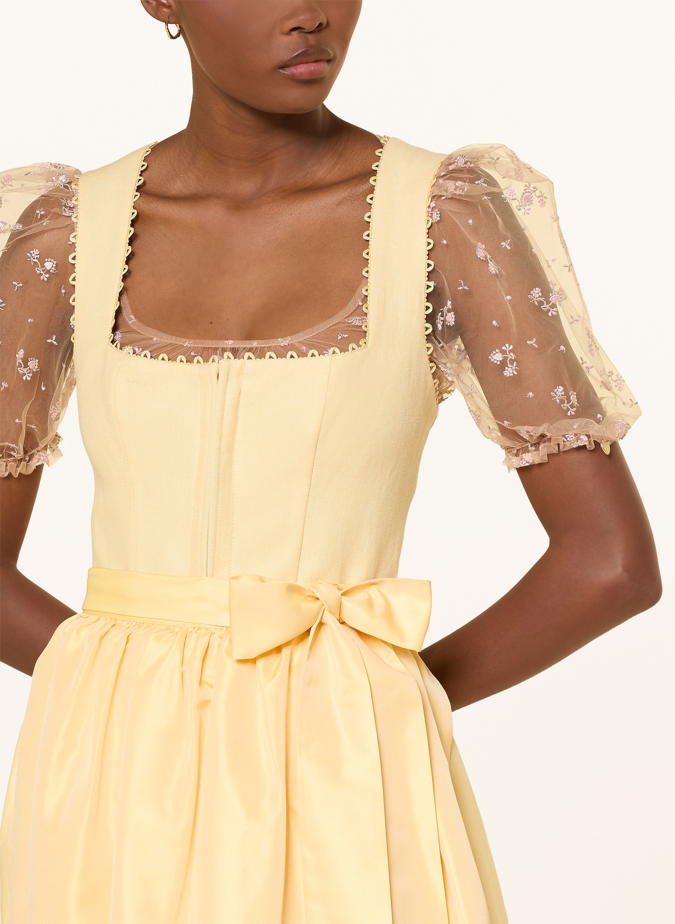 AlpenHERZ Bluzka dirndl KIM: BEŻOWY / BRUDNY RÓŻ