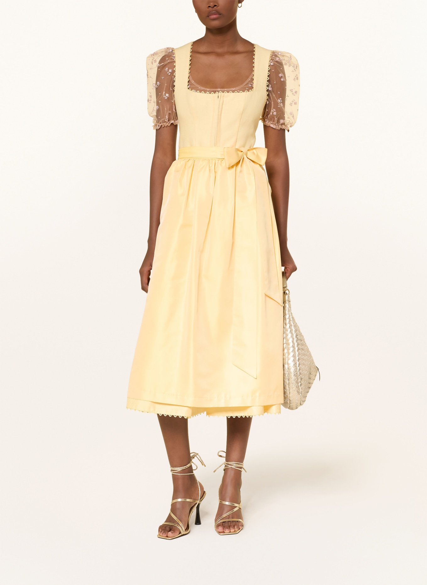 AlpenHERZ Bluzka dirndl KIM: BEŻOWY / BRUDNY RÓŻ