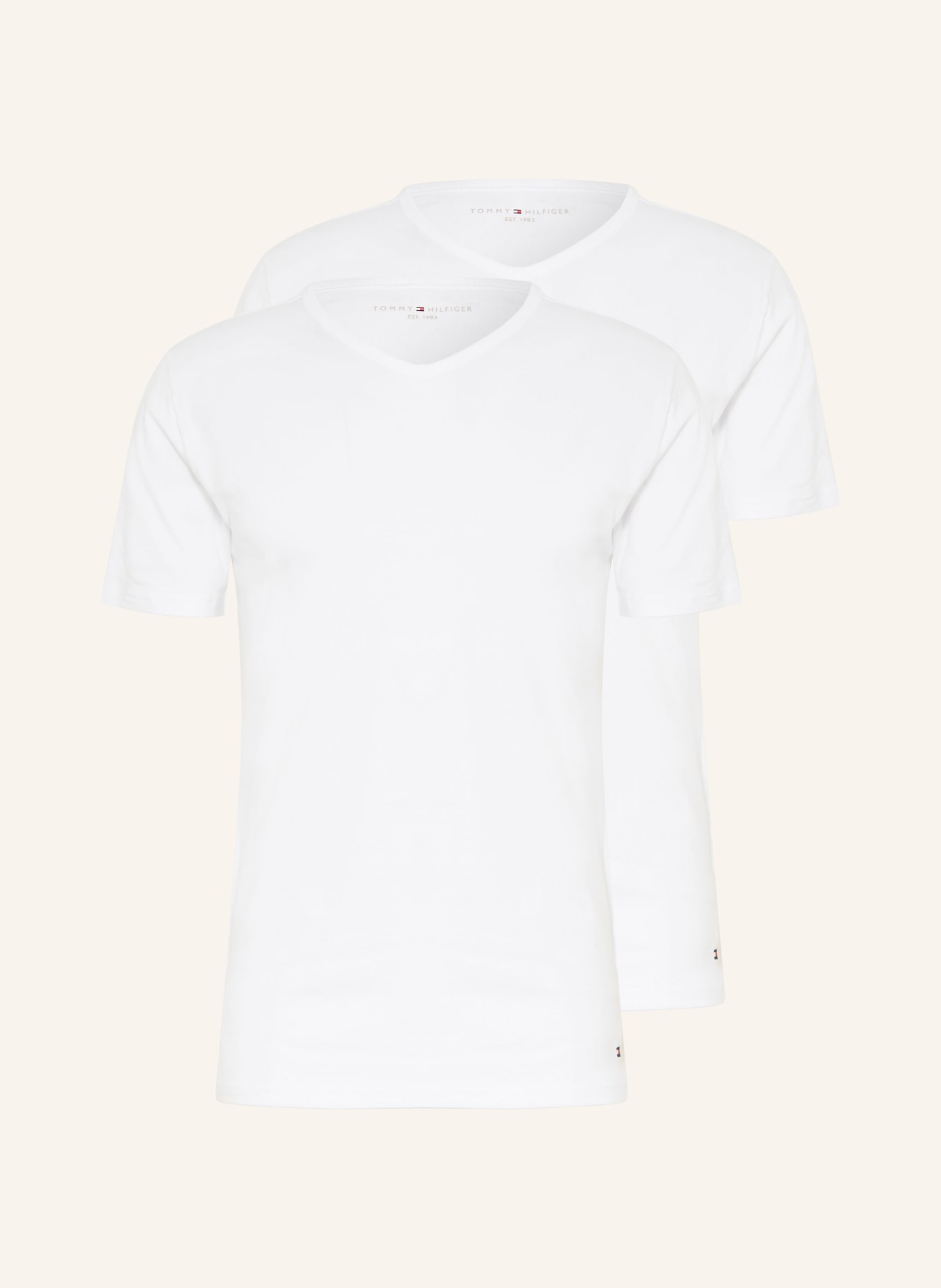 TOMMY HILFIGER 3er-Pack V-Shirts: WEISS