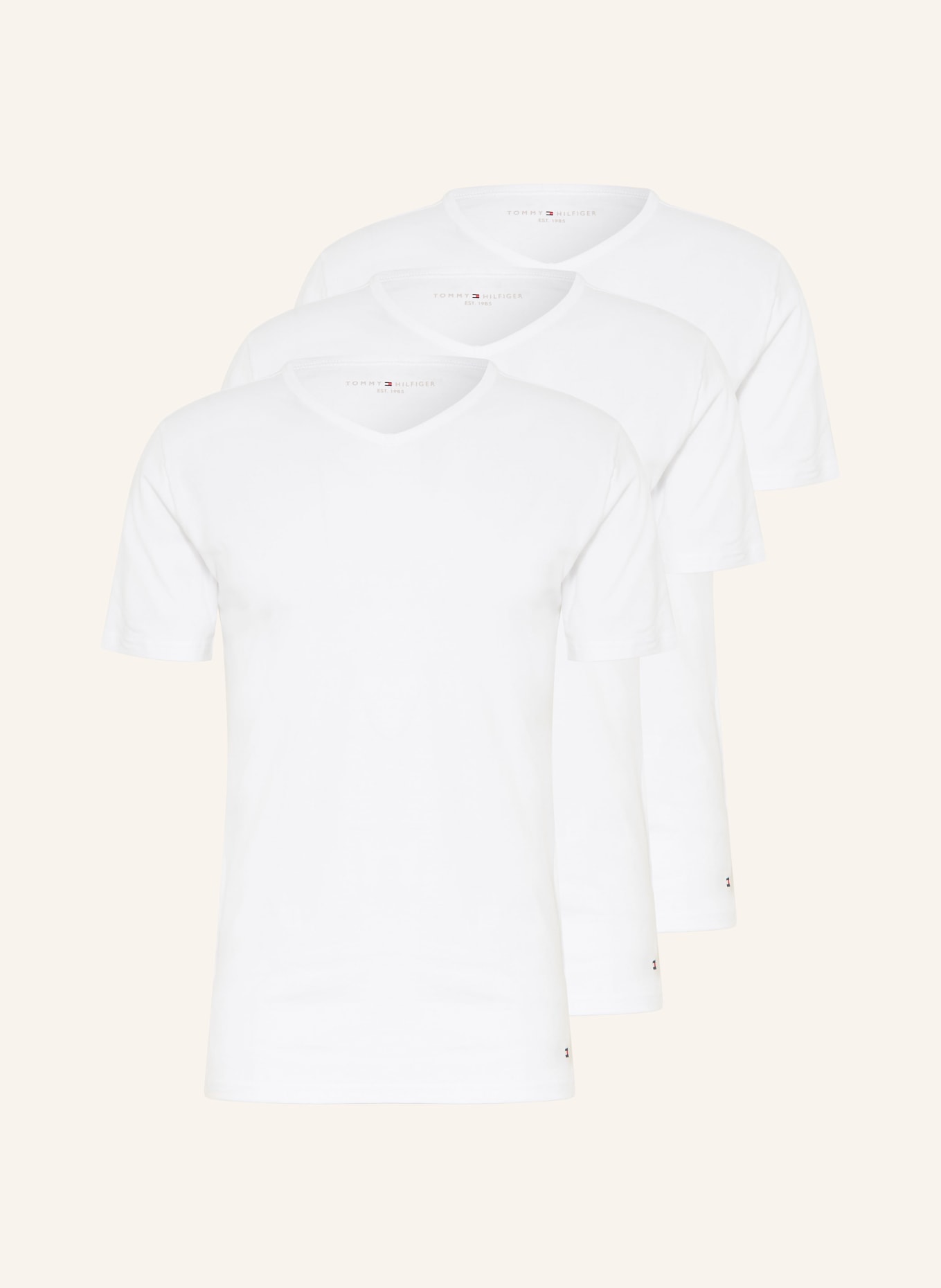 TOMMY HILFIGER 3-pack V-shirts: WIT