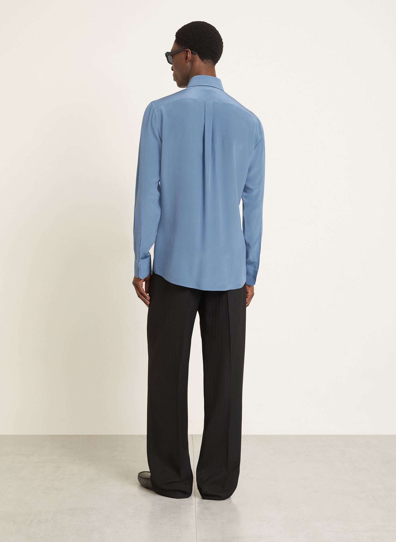 DOLCE & GABBANA Seidenhemd Slim Fit: BLAU