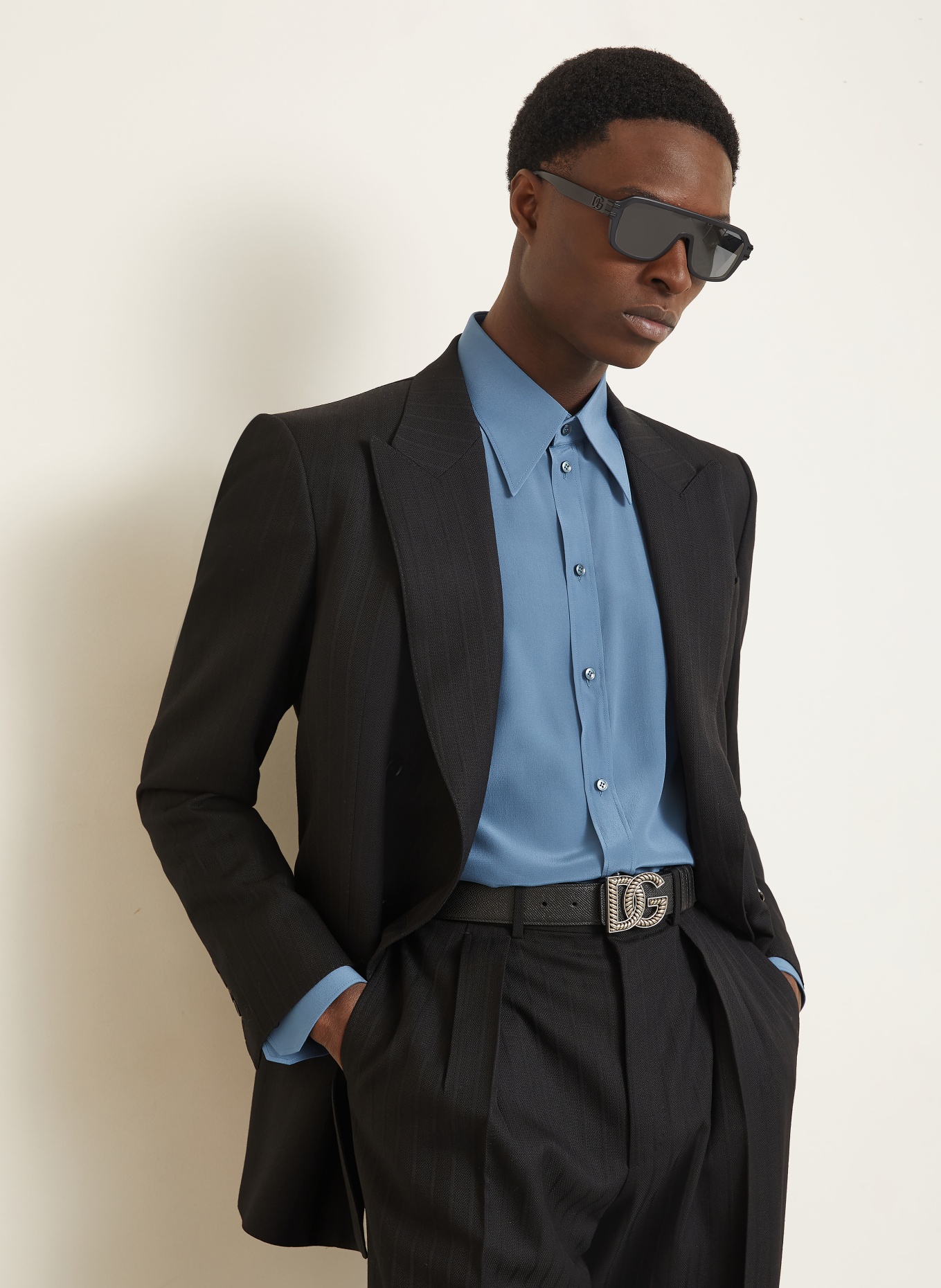 DOLCE & GABBANA Seidenhemd Slim Fit: BLAU