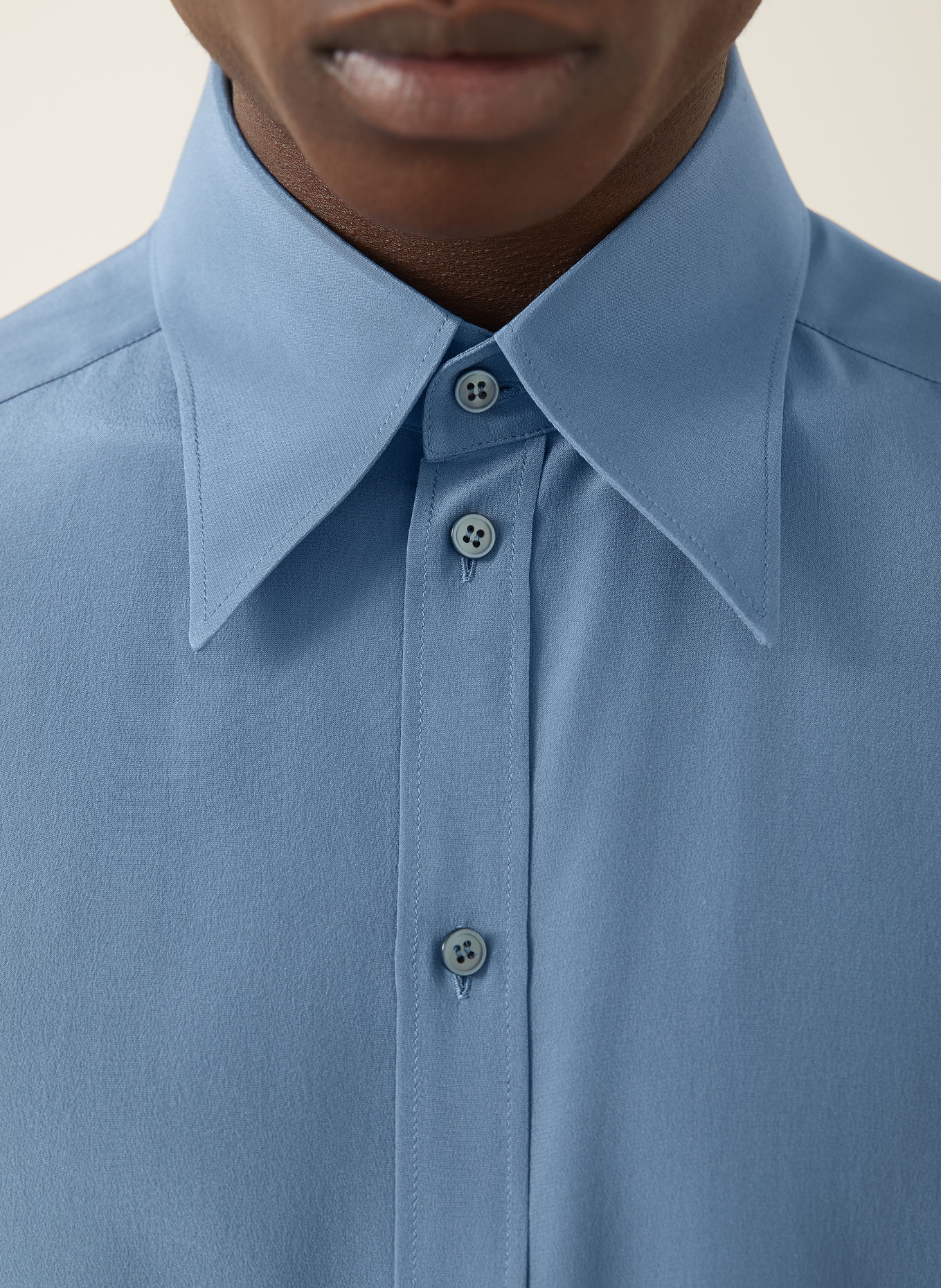 DOLCE & GABBANA Seidenhemd Slim Fit: BLAU