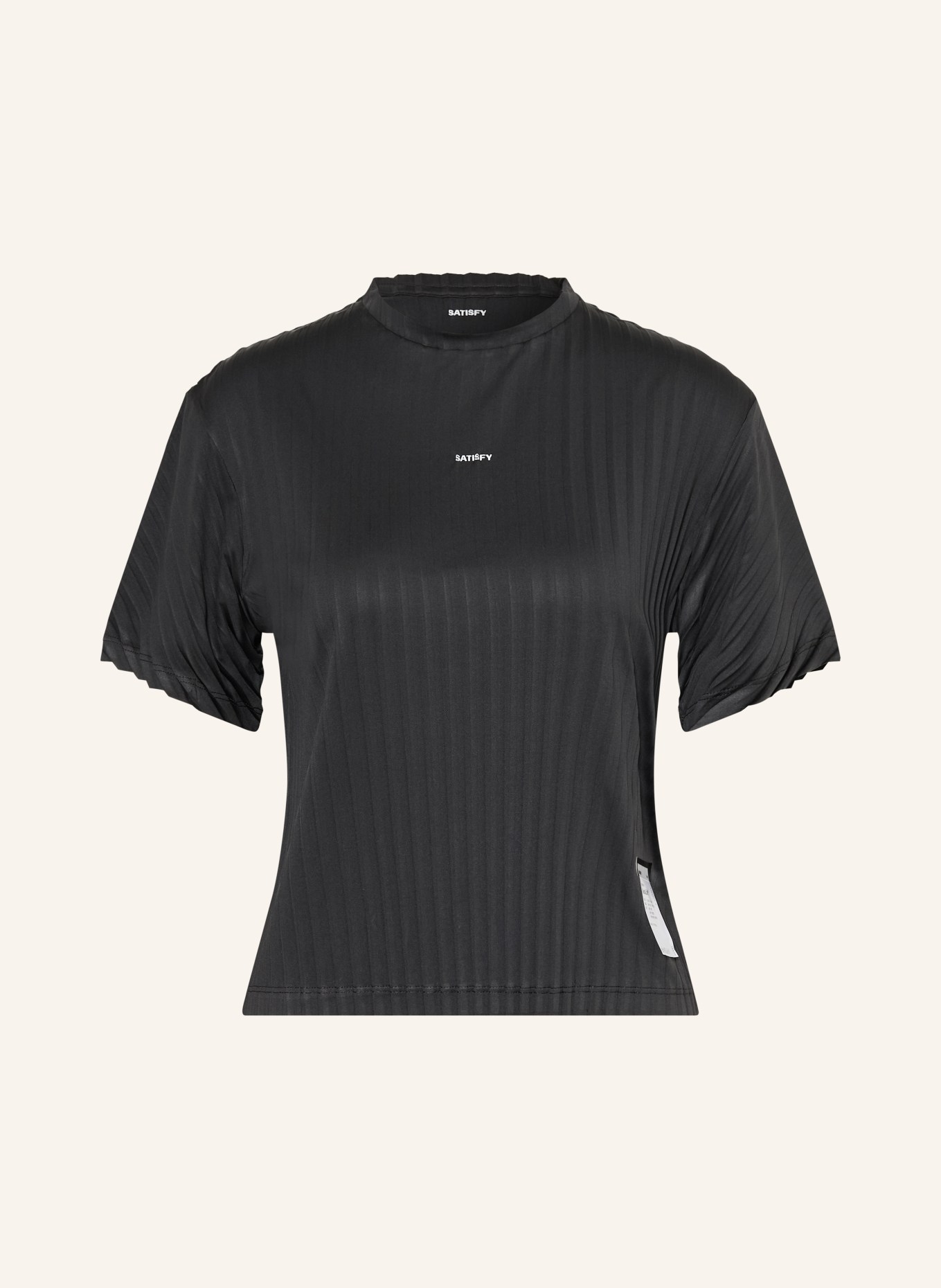 SATISFY AURALITE™ PLEATED running shirt: BLACK