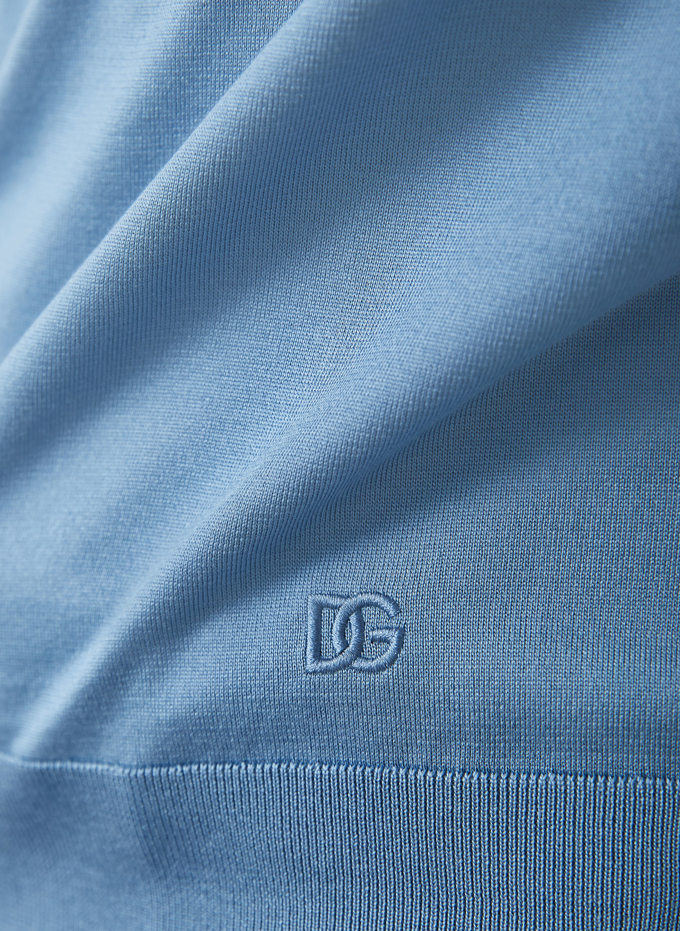 DOLCE & GABBANA Polo en maille de soie: BLEU CLAIR