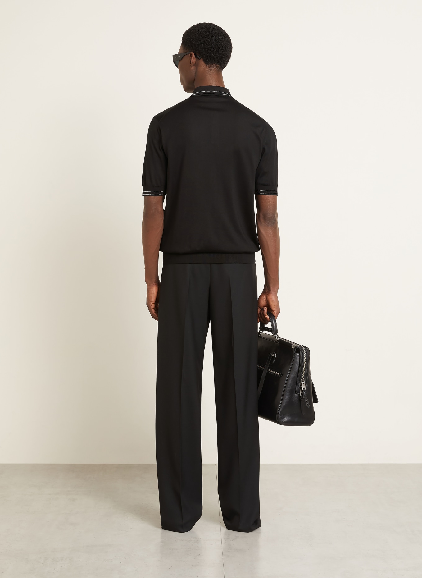 DOLCE & GABBANA Gebreid poloshirt van zijde: ZWART