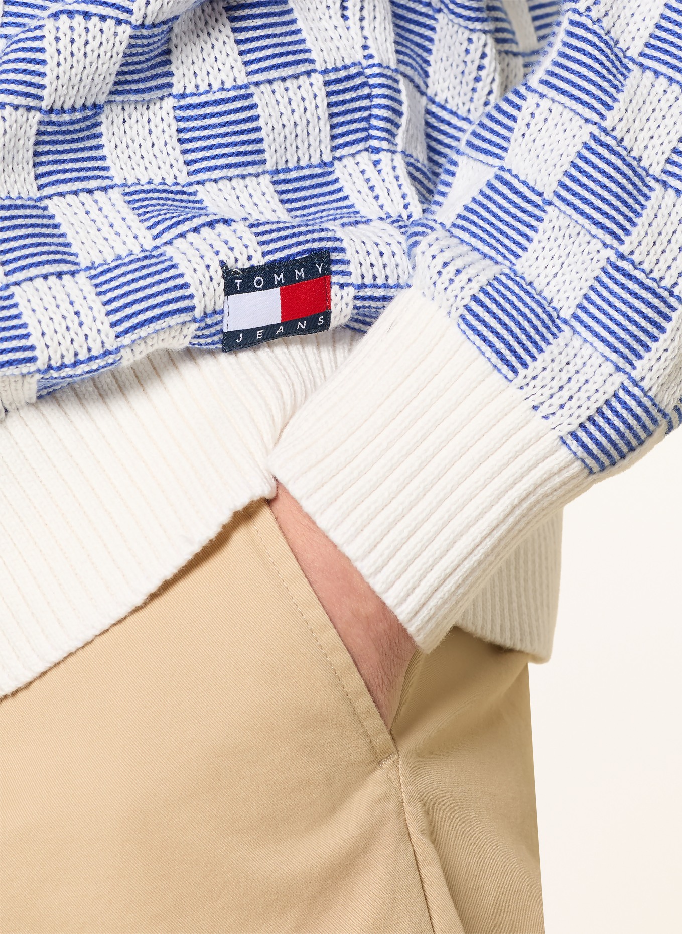 TOMMY JEANS Cardigan: BLUE / WHITE