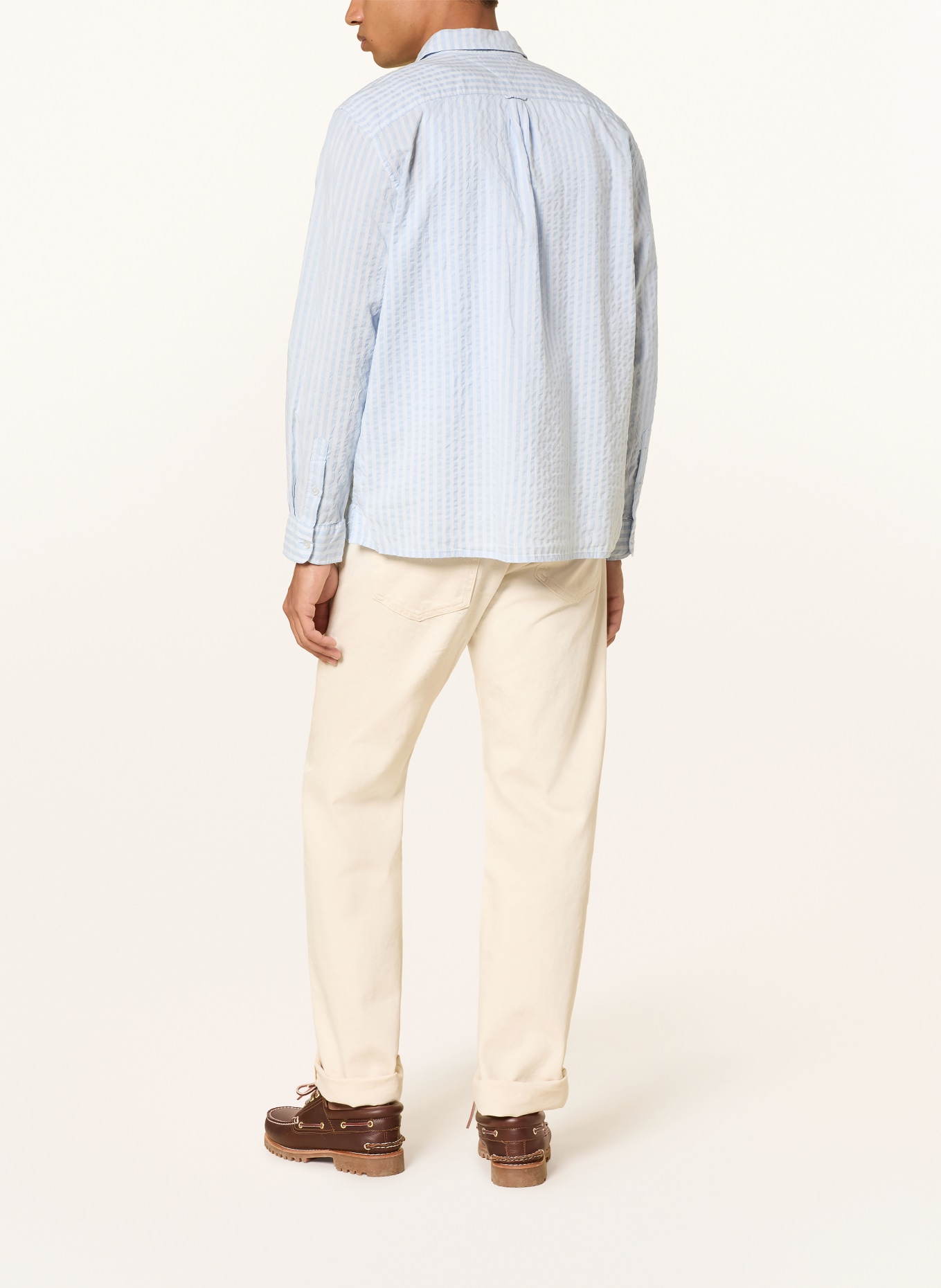 TOMMY JEANS Hemd Comfort Fit: HELLBLAU / WEISS