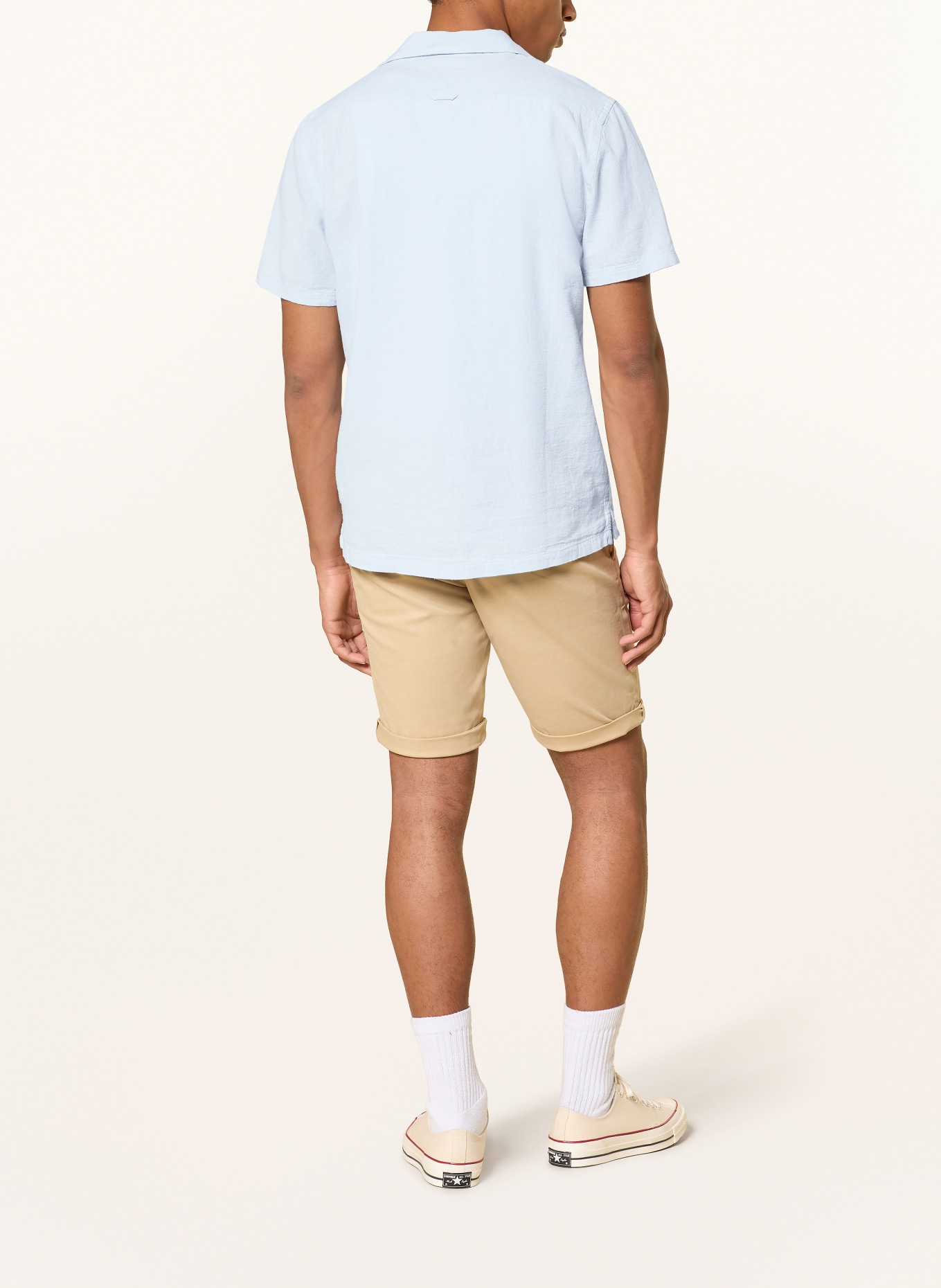 TOMMY JEANS Comfort fit resort shirt with linen: LIGHT BLUE