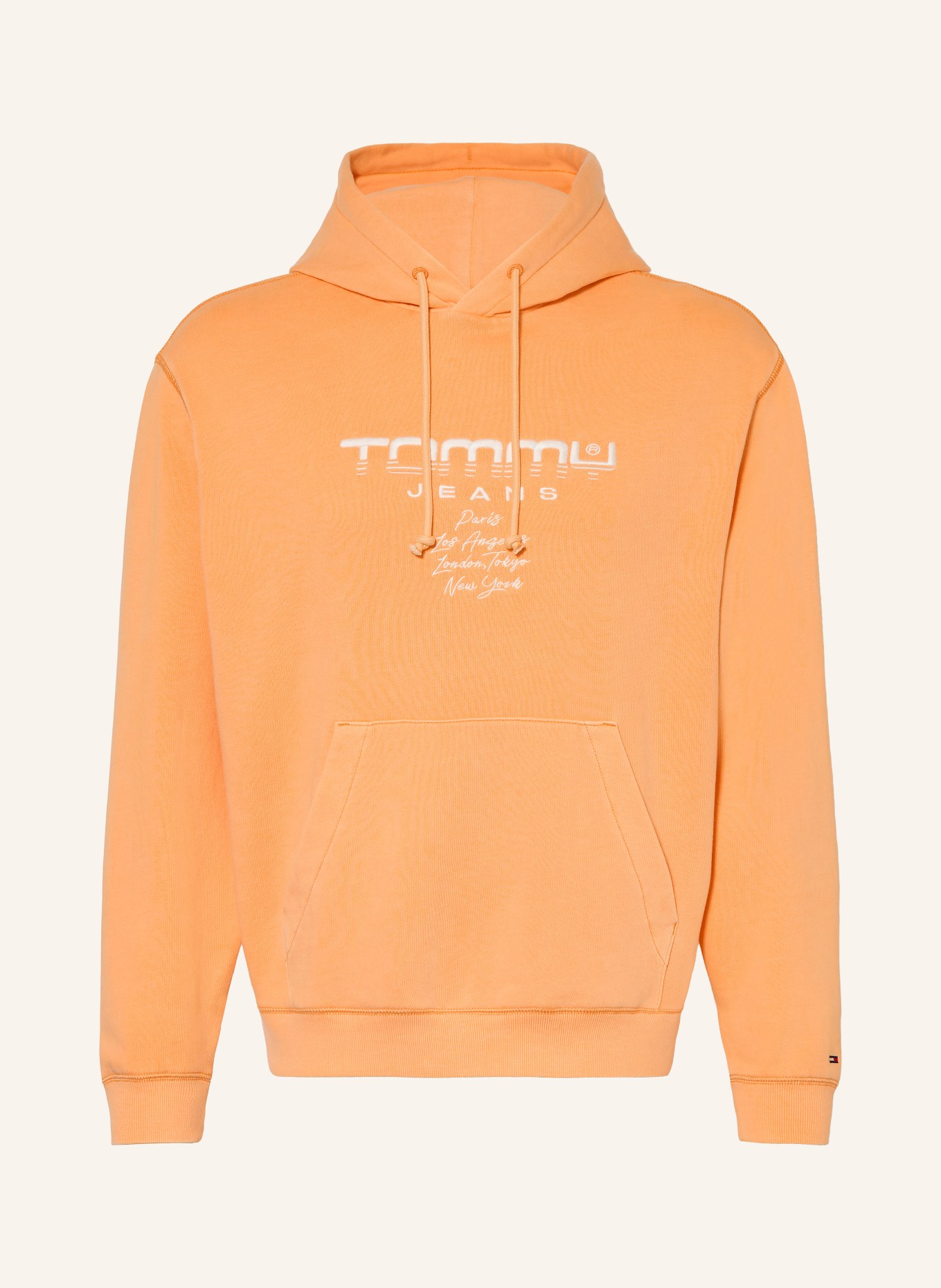 TOMMY JEANS Hoodie: NEONORANGE / WEISS