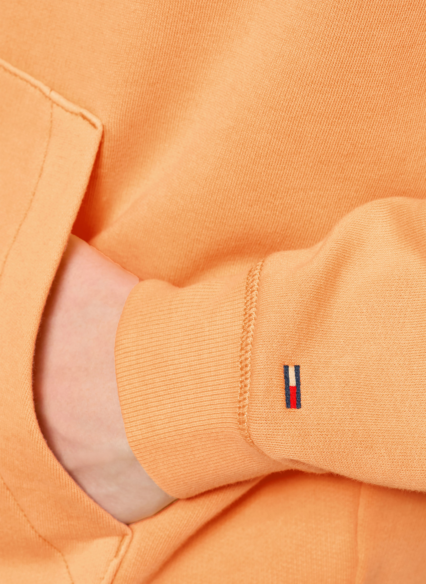 TOMMY JEANS Hoodie: NEONORANGE / WEISS