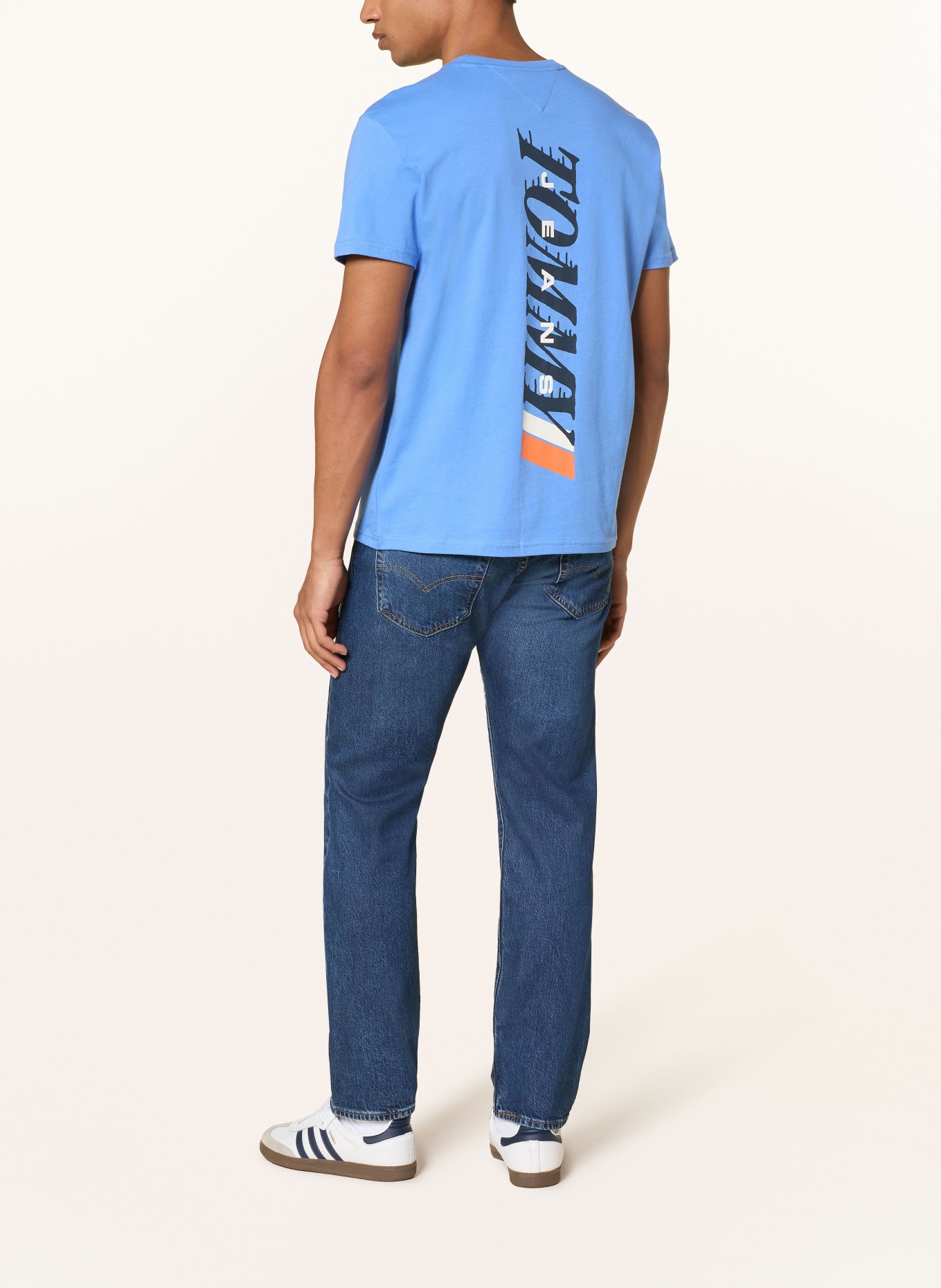 TOMMY JEANS Tričko VINTAGE LA: TMAVĚ MODRÁ