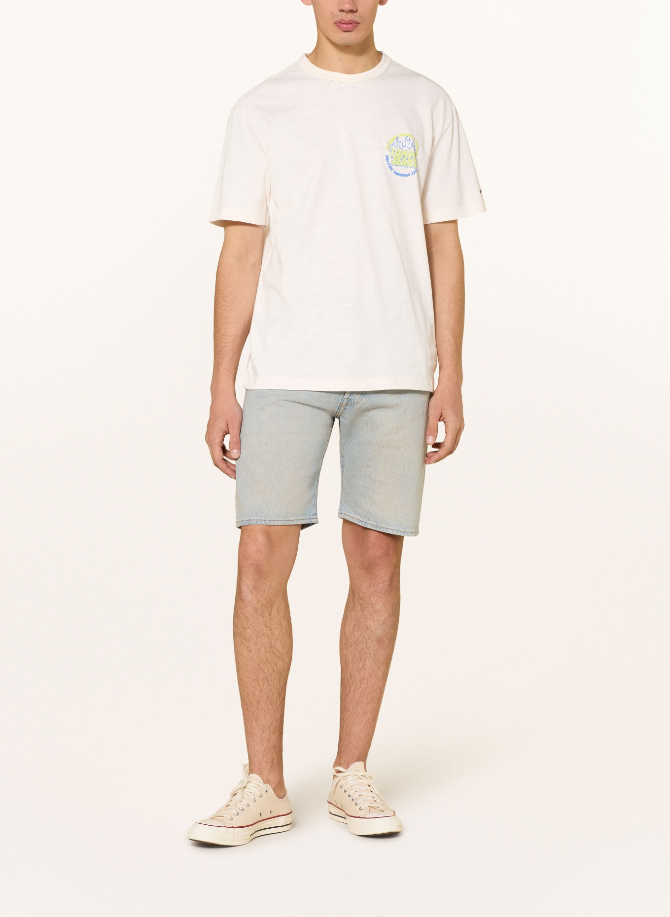 TOMMY JEANS koszulka: KREMOWY / ŻÓŁTY / NIEBIESKI