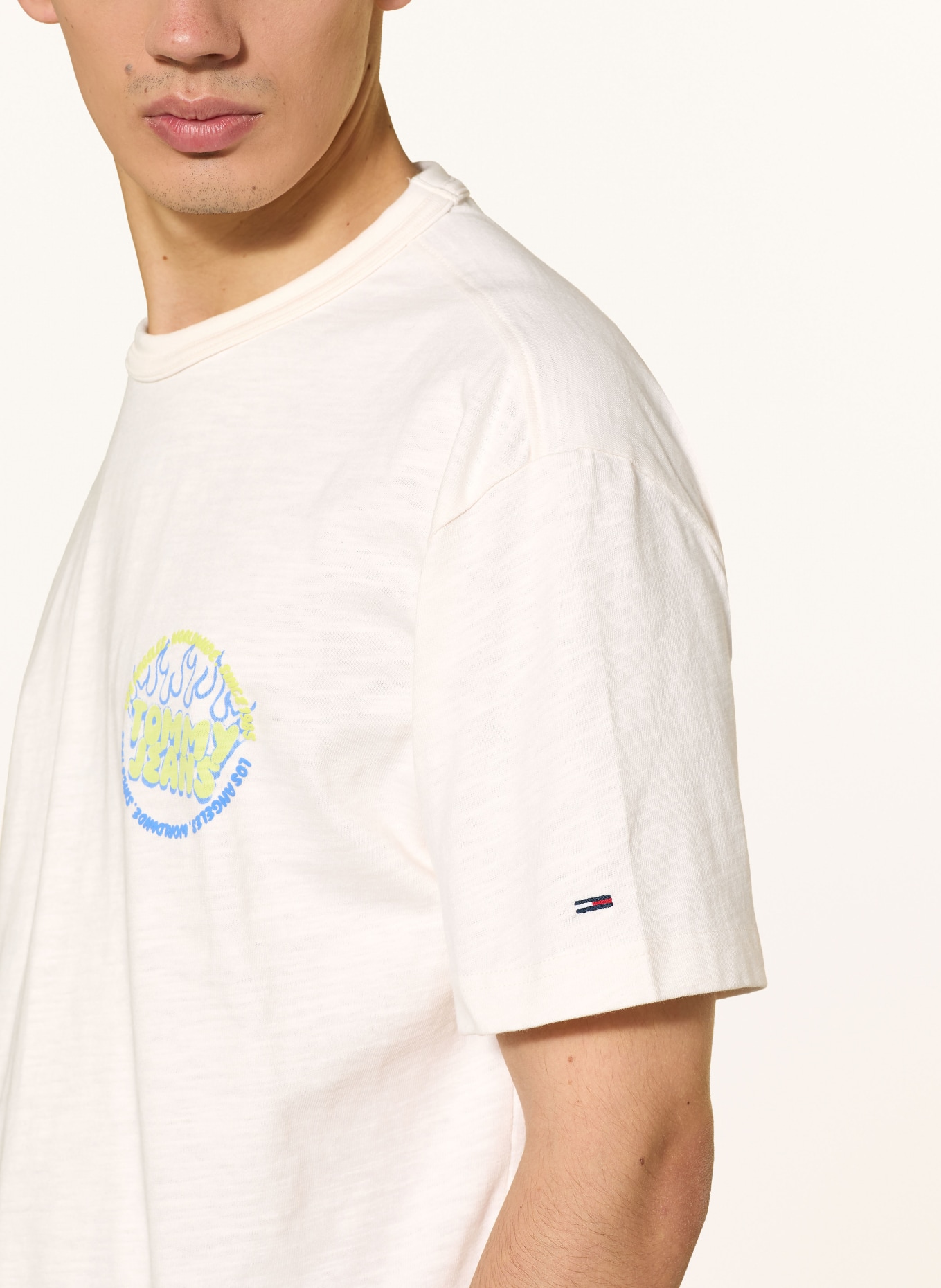 TOMMY JEANS koszulka: KREMOWY / ŻÓŁTY / NIEBIESKI