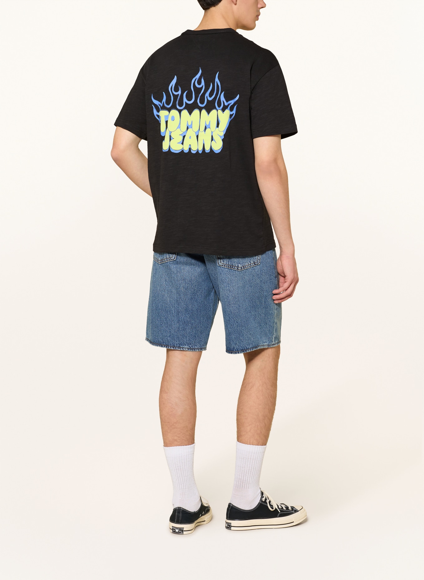 TOMMY JEANS koszulka: CZARNY / ŻÓŁTY / NIEBIESKI