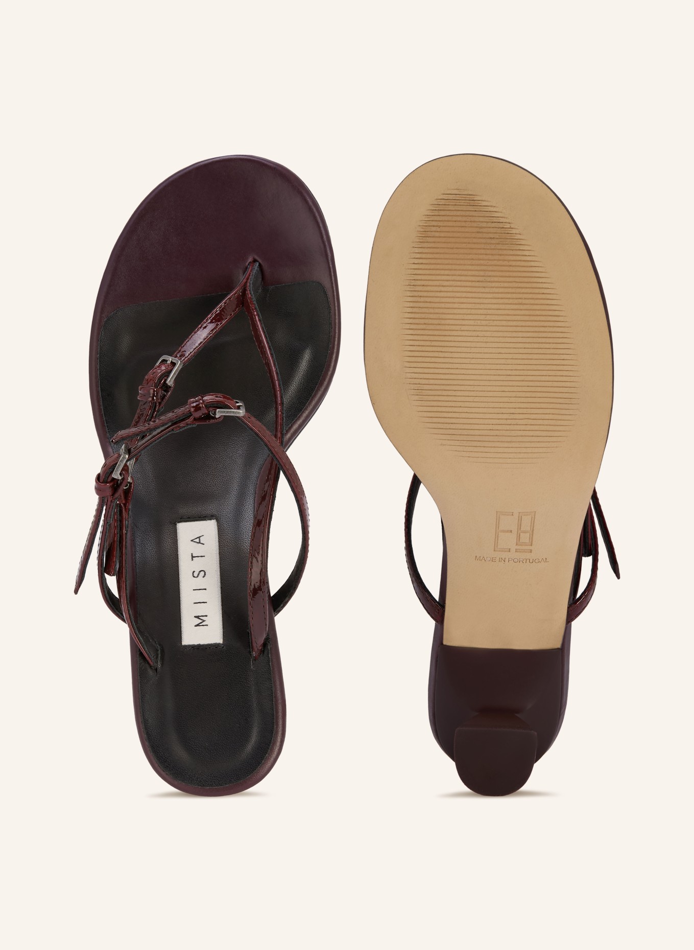 MIISTA ABISAI toe separators: DARK RED