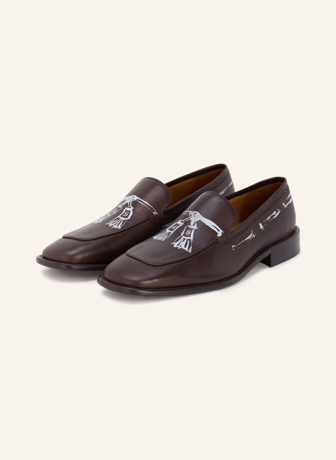Acne Studios Loafer: DUNKELBRAUN / WEISS
