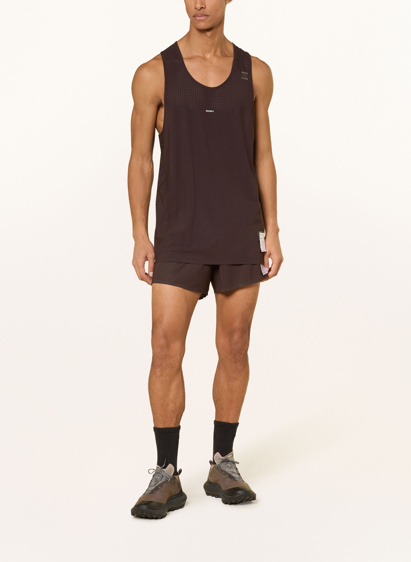 SATISFY 2-in-1-Laufshorts SPACE-O™: DUNKELBRAUN