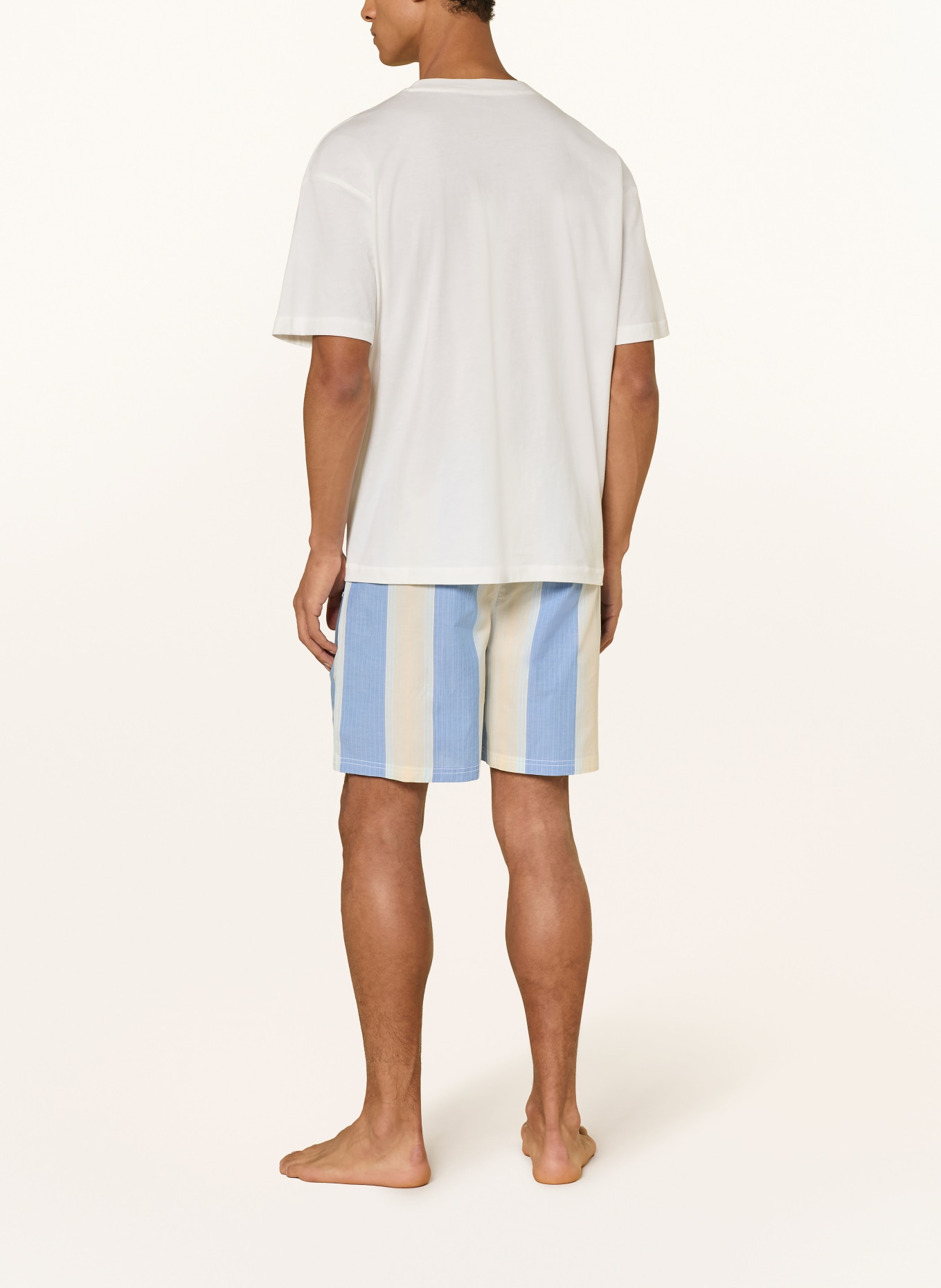 TOMMY HILFIGER Shorty-pyjama: ECRU / BLAUW / WIT