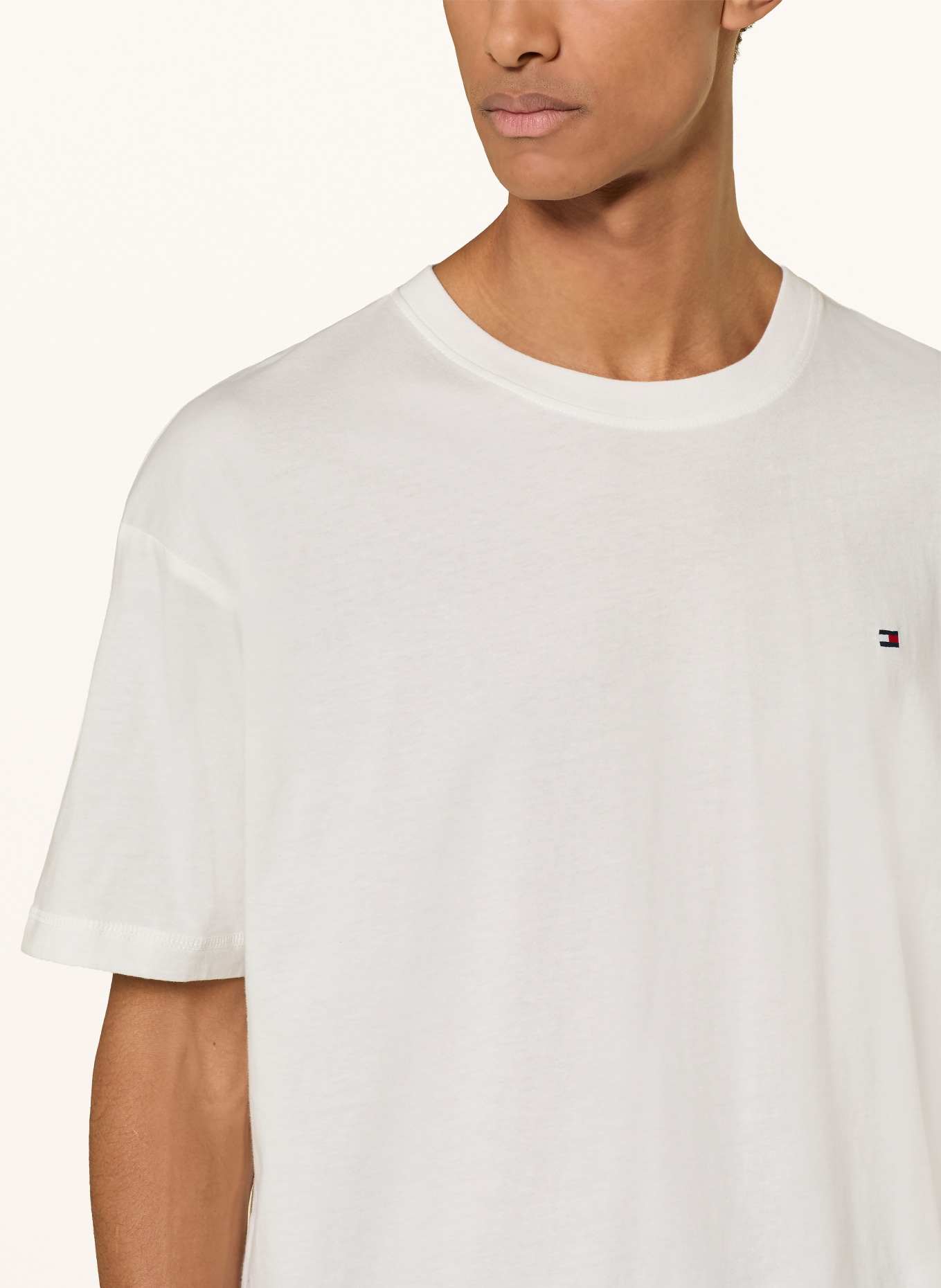 TOMMY HILFIGER Shorty-pyjama: ECRU / BLAUW / WIT