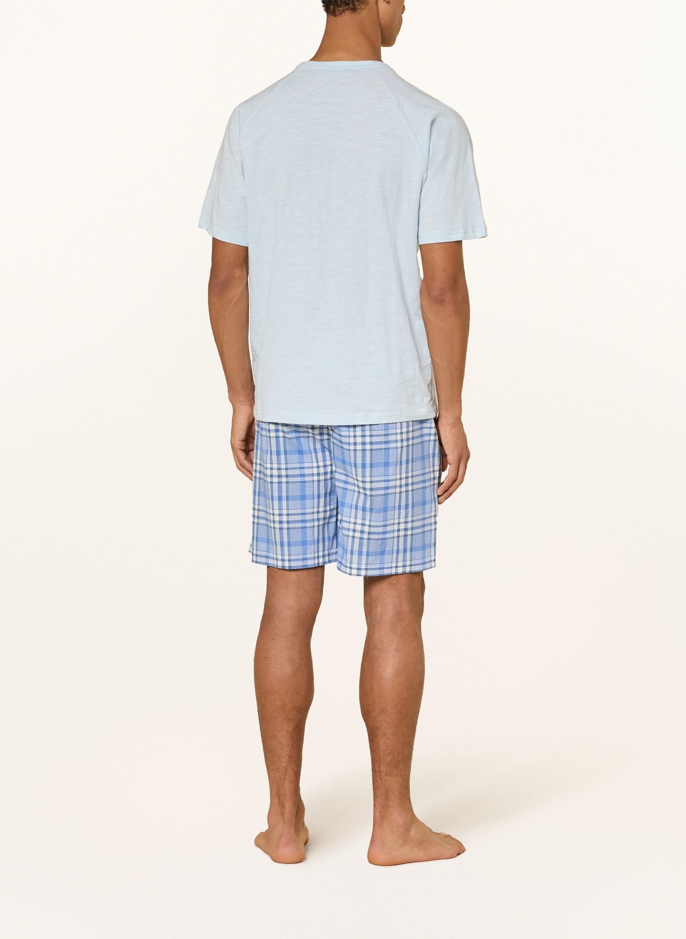 TOMMY HILFIGER Shorty-pyjama: BLAUW / LICHTBLAUW / WIT