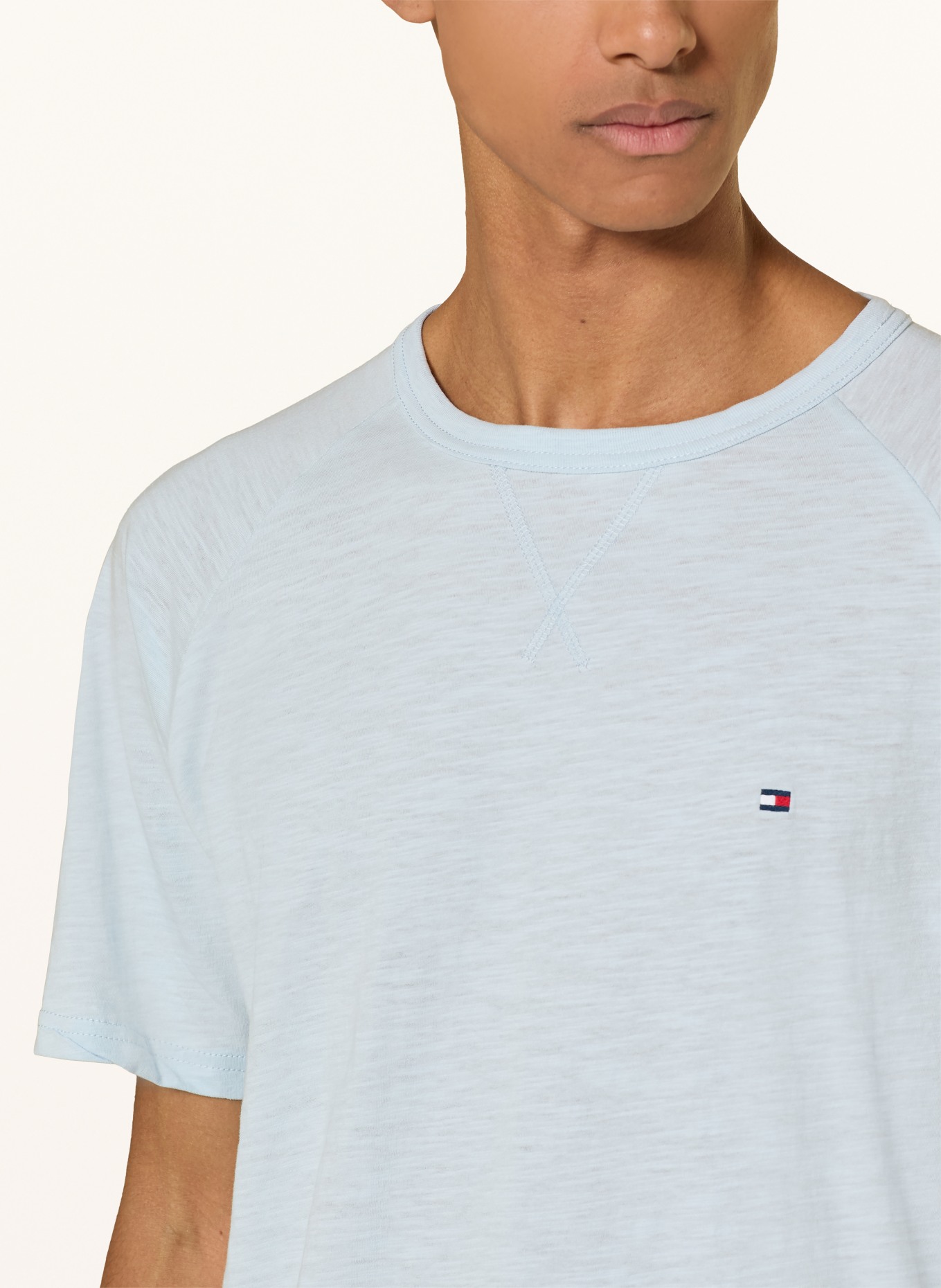 TOMMY HILFIGER Shorty-pyjama: BLAUW / LICHTBLAUW / WIT