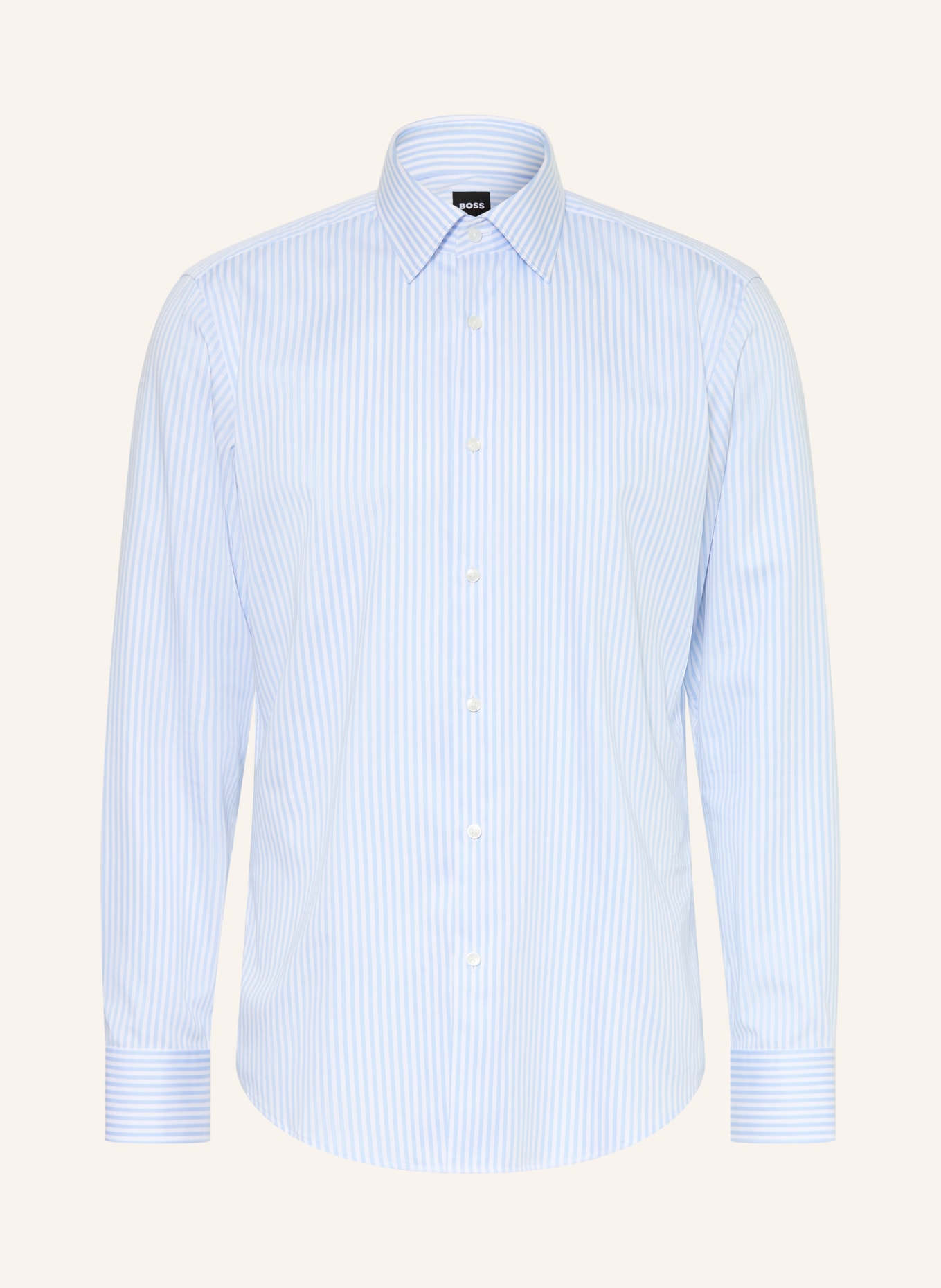 BOSS JOE Regular Fit Shirt: LIGHT BLUE / WHITE
