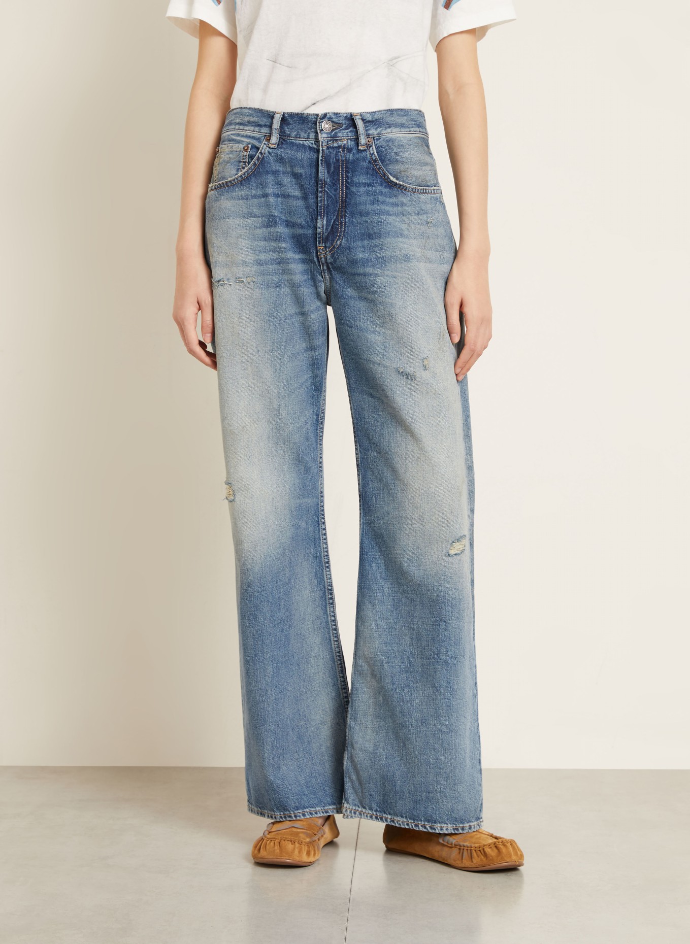 Acne Studios Ripped jeans: 863 MID BLUE