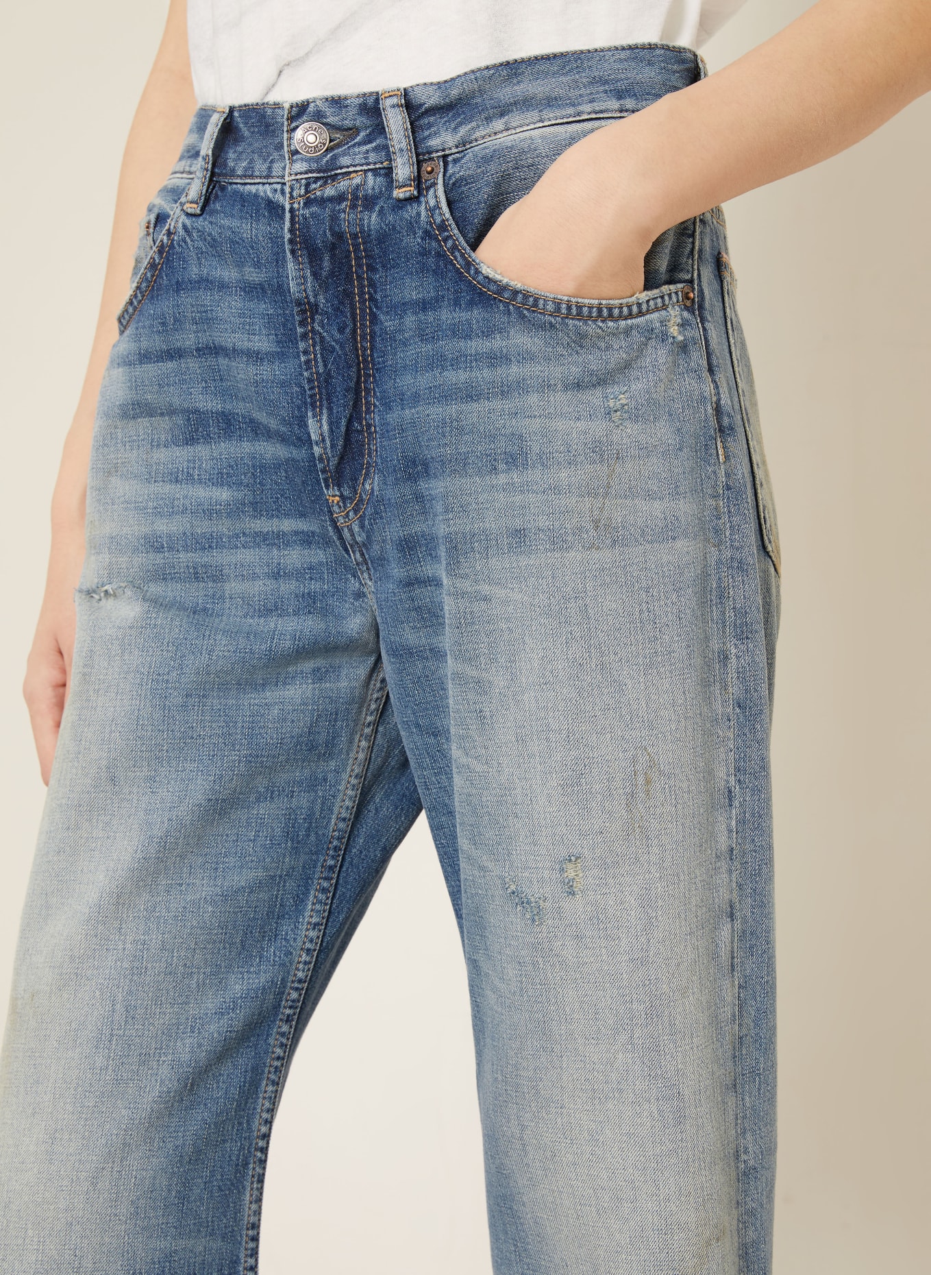 Acne Studios Ripped jeans: 863 MID BLUE