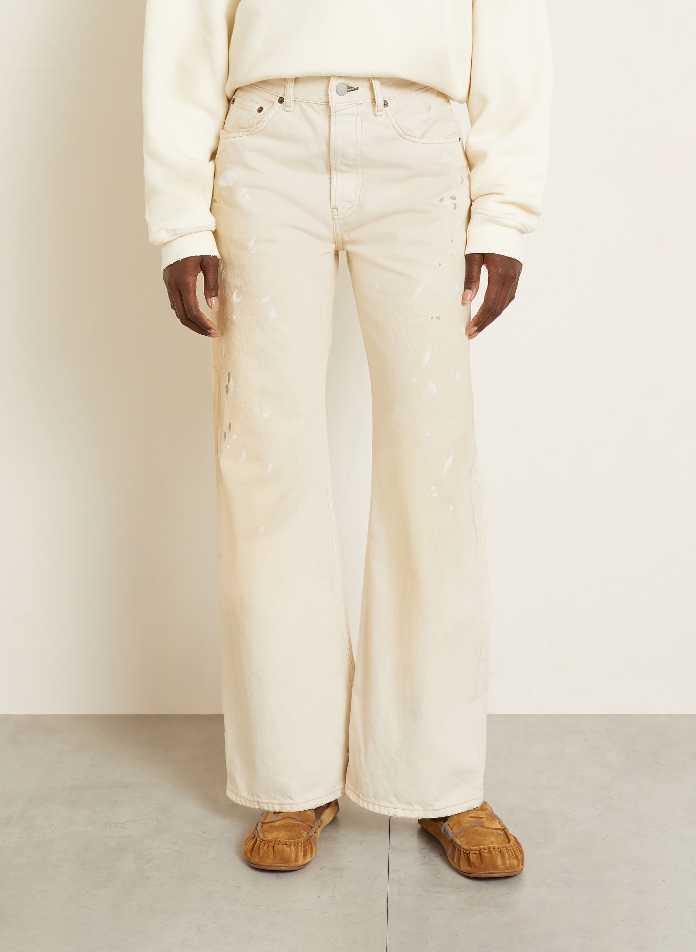 Acne Studios Versleten jeans: 100 WHITE
