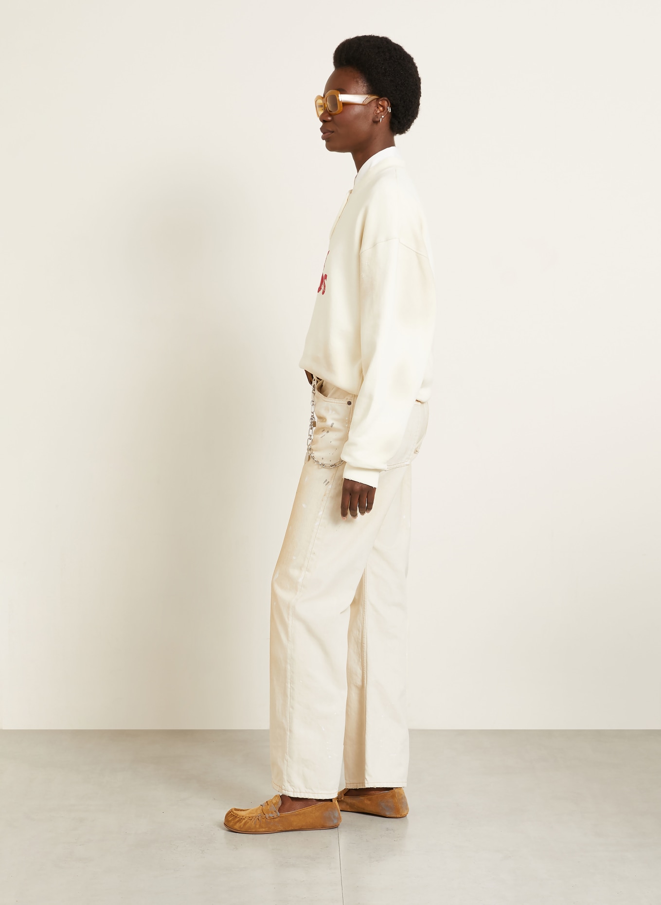 Acne Studios Versleten jeans: 100 WHITE