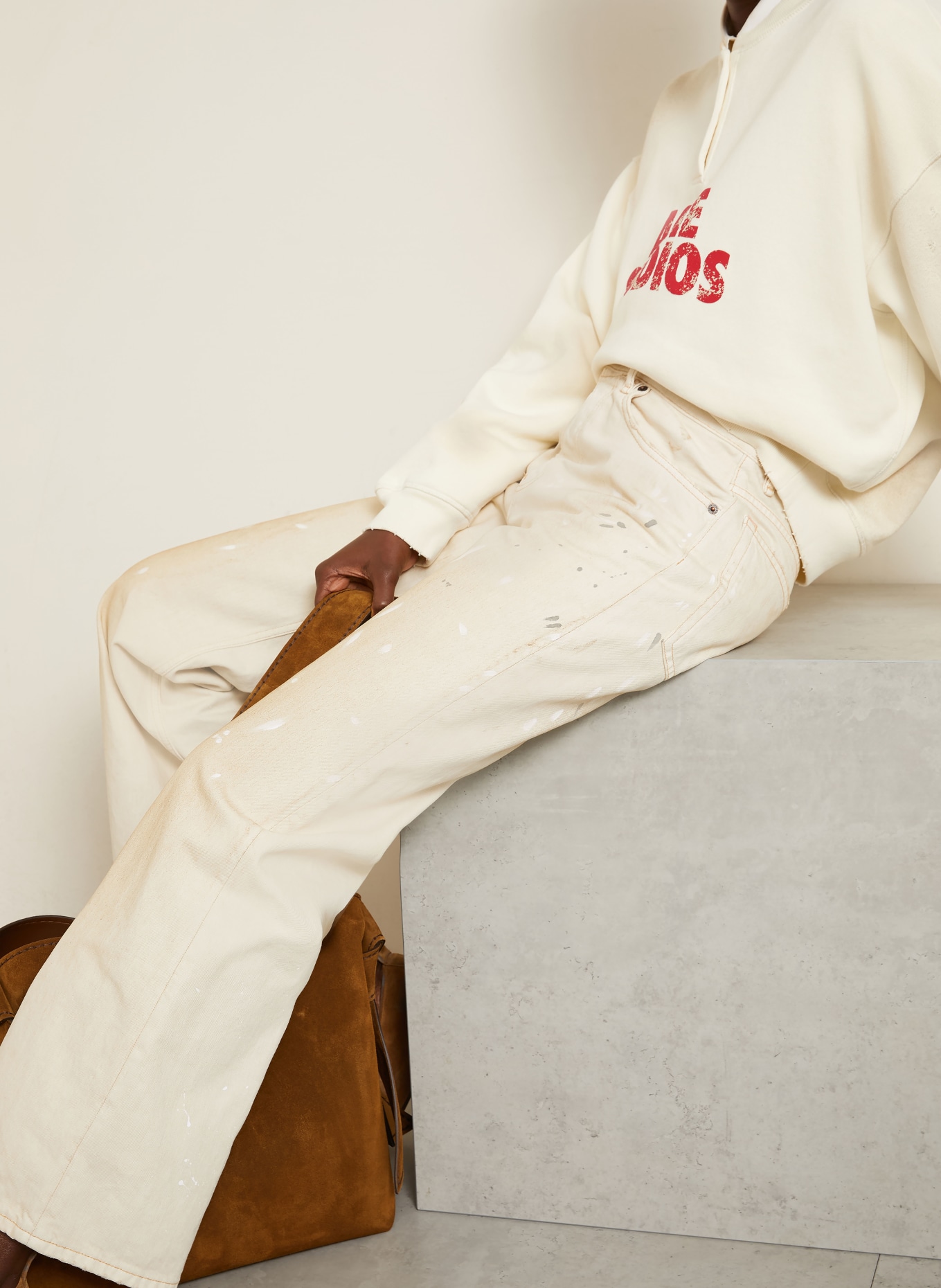 Acne Studios Versleten jeans: 100 WHITE