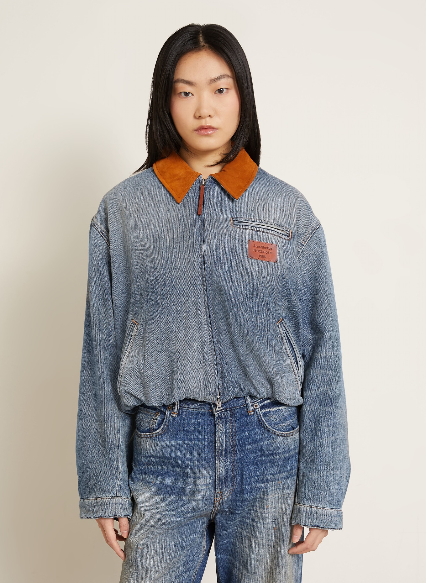 Acne Studios denim jacket: AUZ MID BLUE