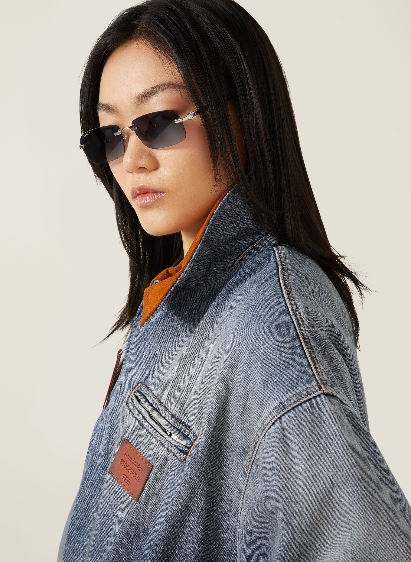 Acne Studios denim jacket: AUZ MID BLUE