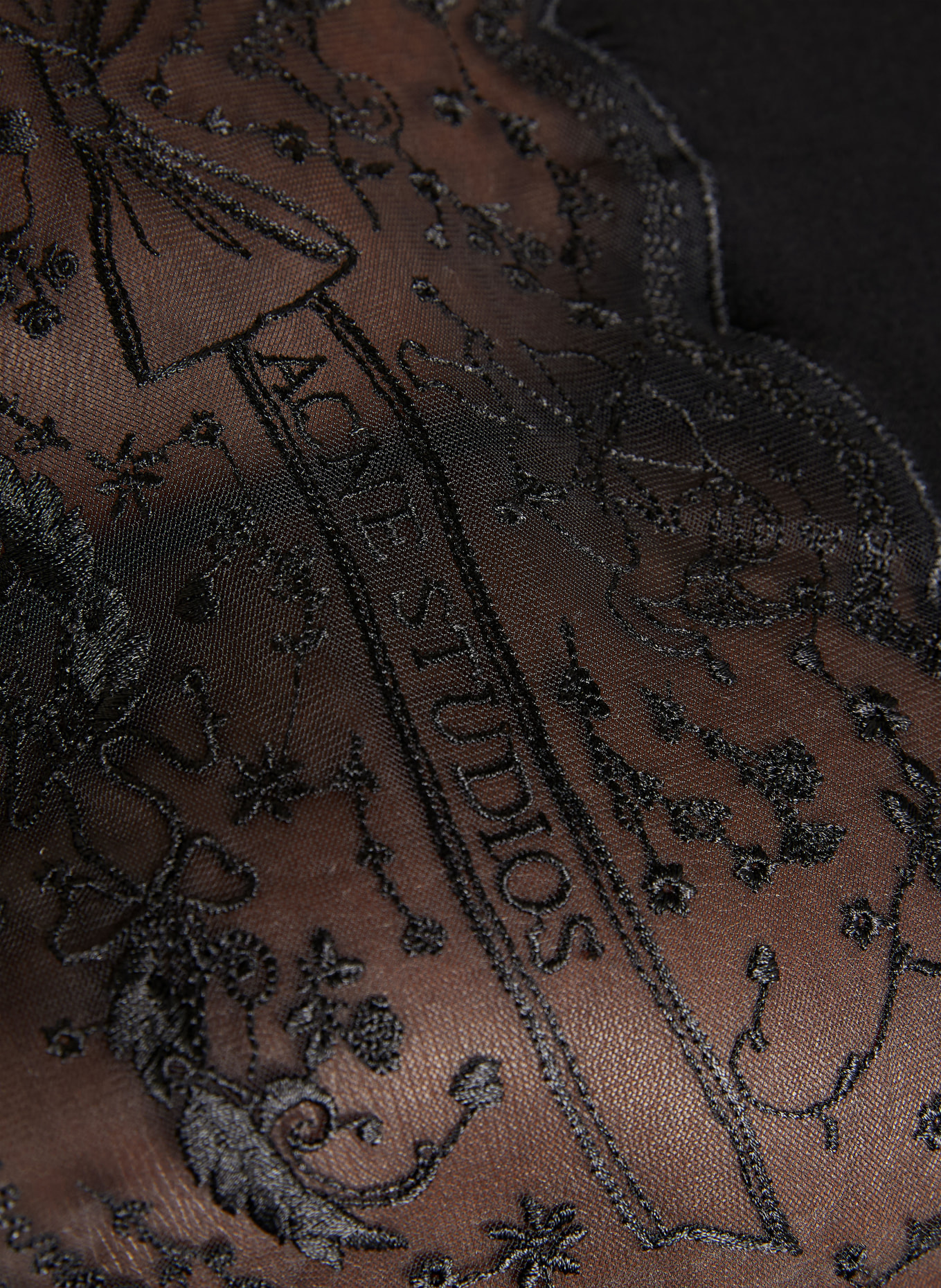 Acne Studios Satijnen rok met kant: ZWART